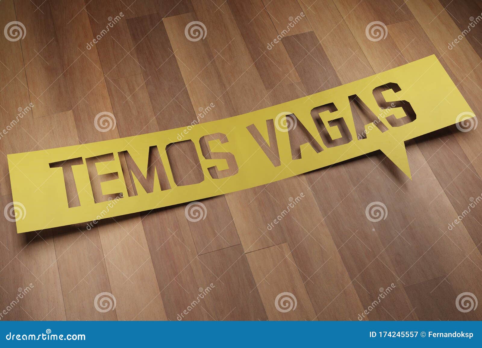 banner with the phrase `temos vagas` in speech bubble.  `we want to hire you` in brazilian portuguese. 3d render