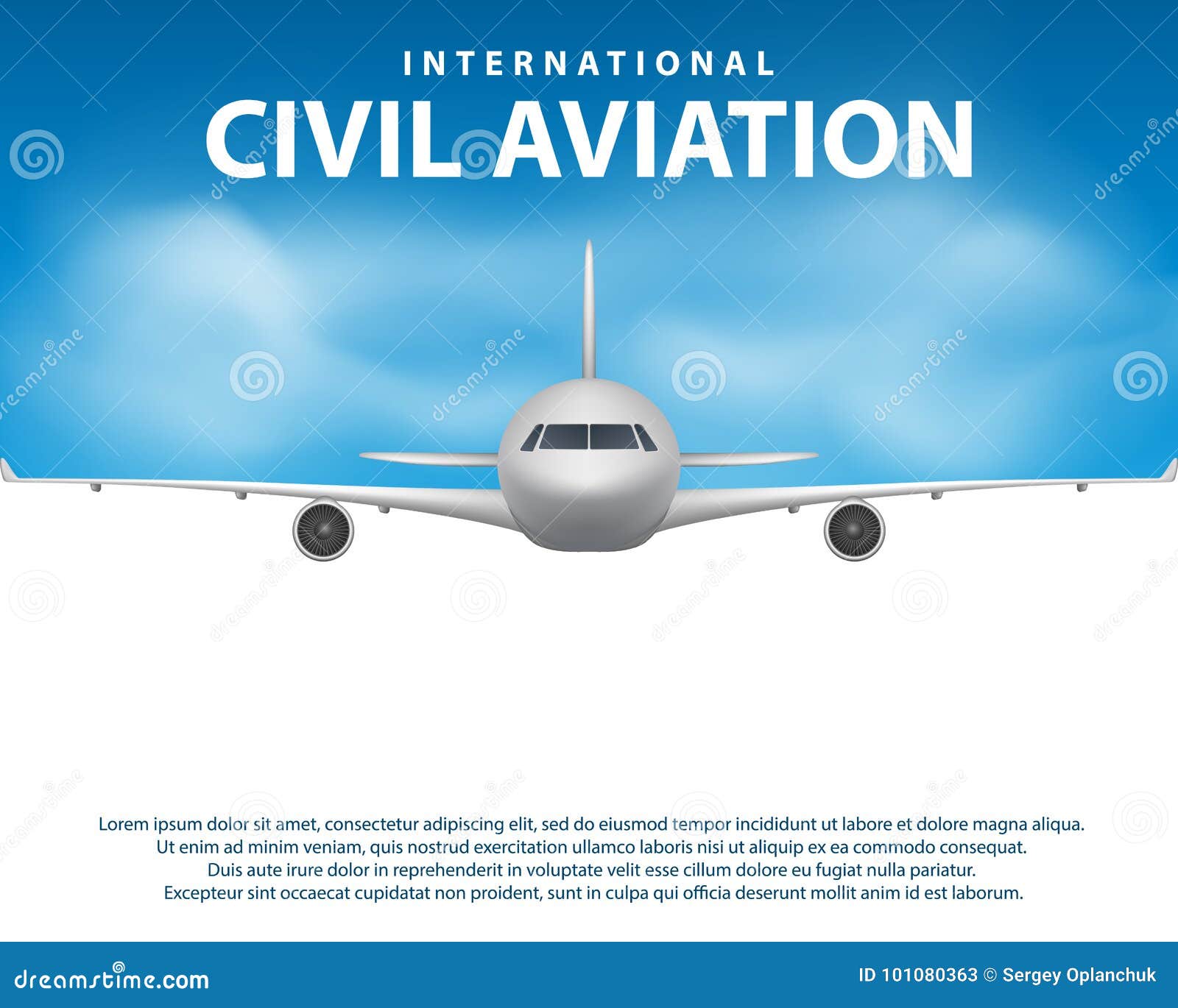 Download Banner Poster Flyer With Airplane Background Plane In Blue Sky Civil Aviation Airliner Commercial Airliner Travel Stock Vector Illustration Of Concept Technology 101080363