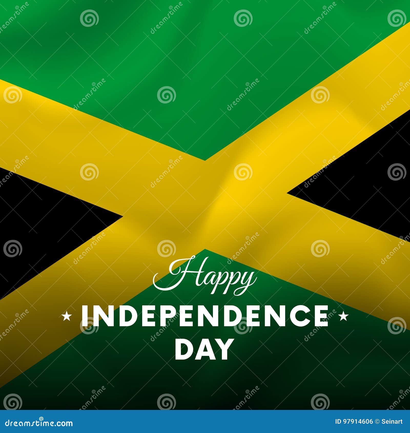 Banner or Poster of Jamaica Independence Day Celebration. Flag. Vector ...