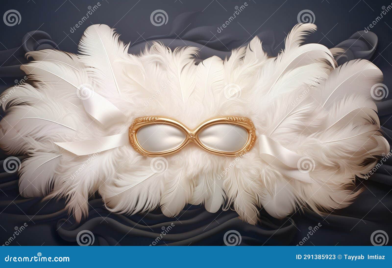 banner with realistic white pillow blindfold feath generative ai