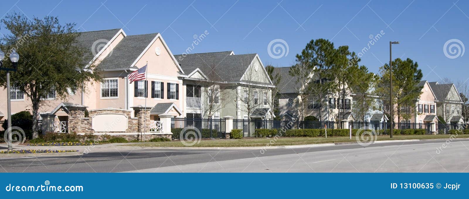 Banner Row stock image. Image of condominium, house, dwelling 13100635