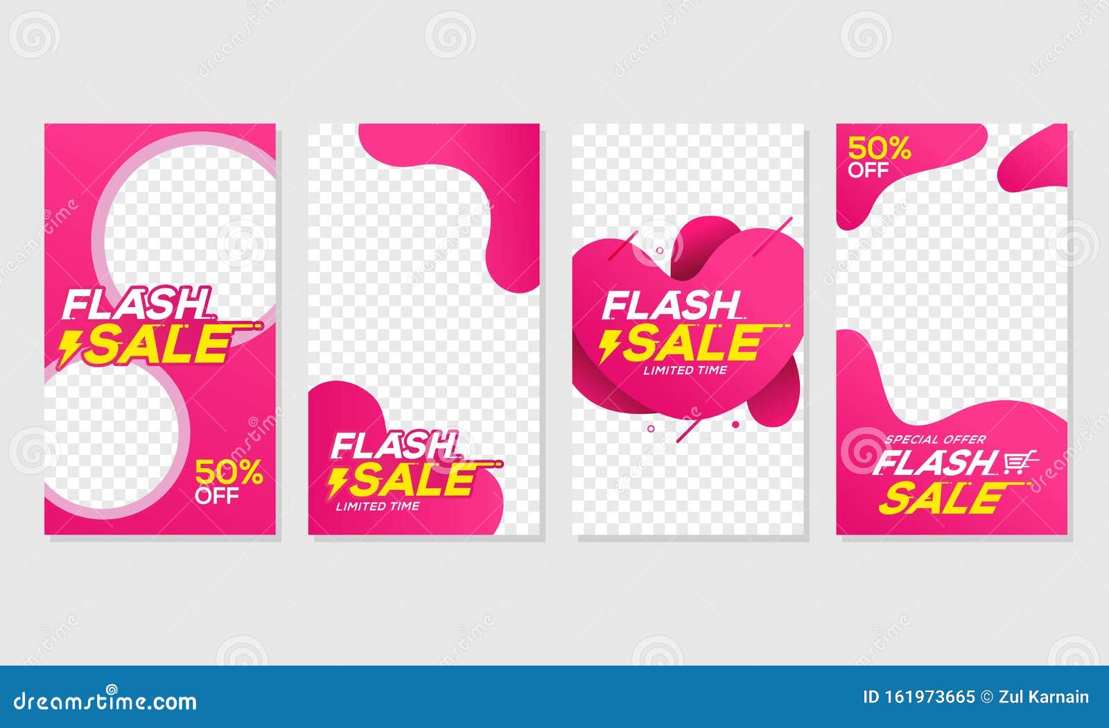 Flash Sale Banners Ad Social Media Stories Template Stock Vector Illustration Of Pattern Marketing 161973665