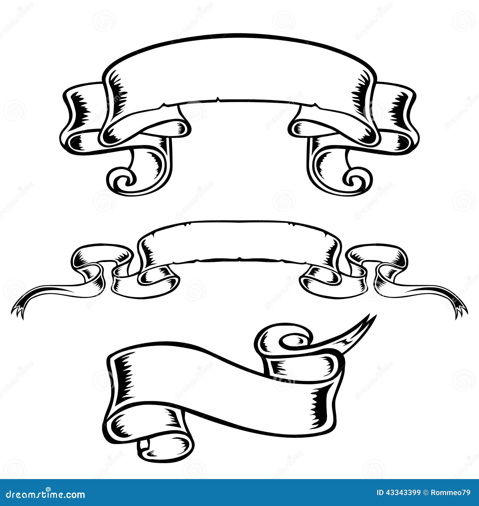 Download Banner Vector Black-and-white Ribbon Decor Stock Vector - Image: 43343399
