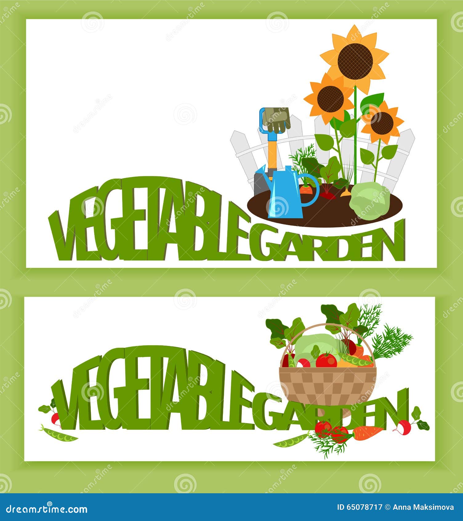 Banner a vegetable garden stock vector. Illustration of text 65078717
