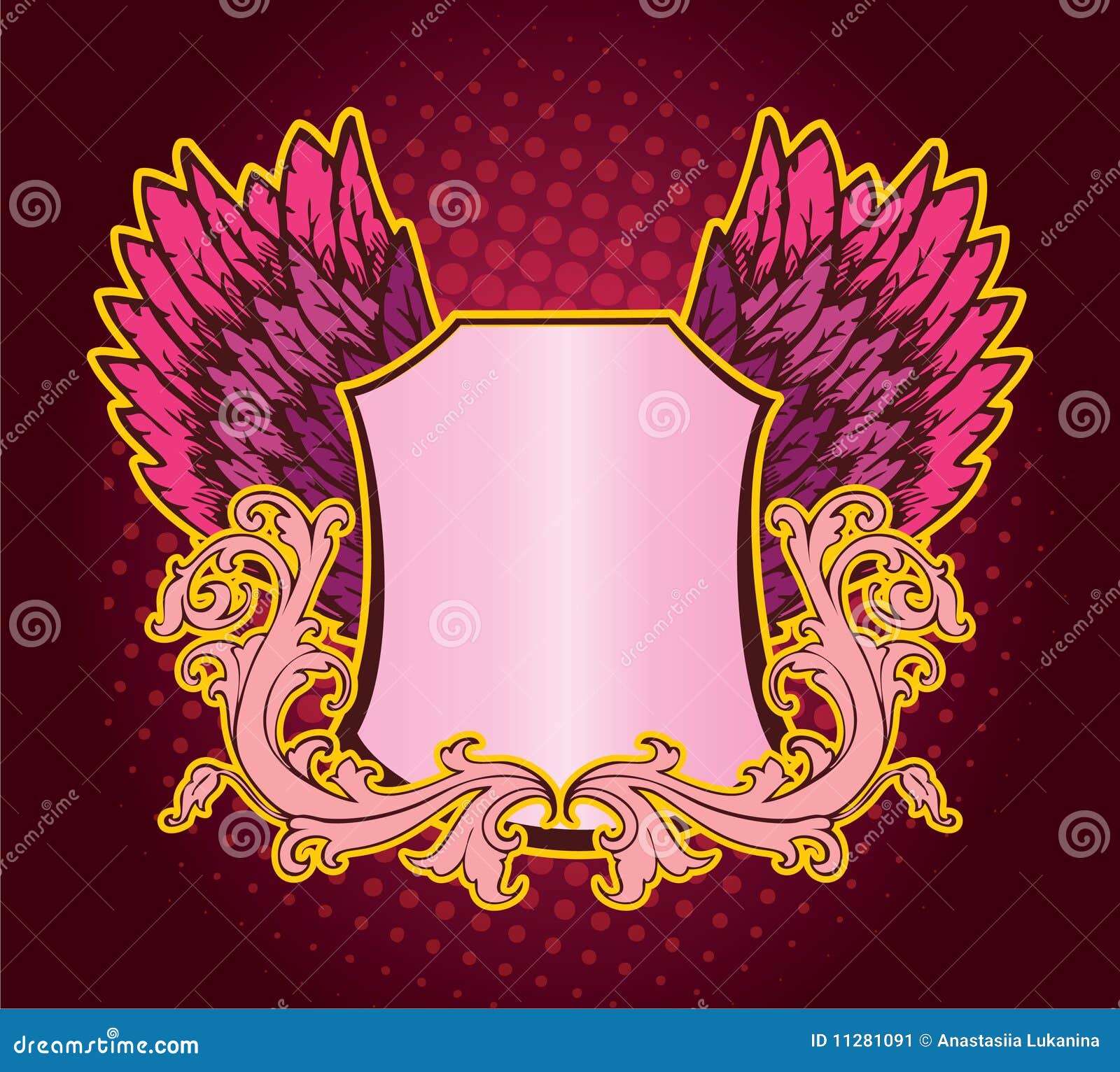 Banner with wings stock vector. Illustration of decorative 11281091