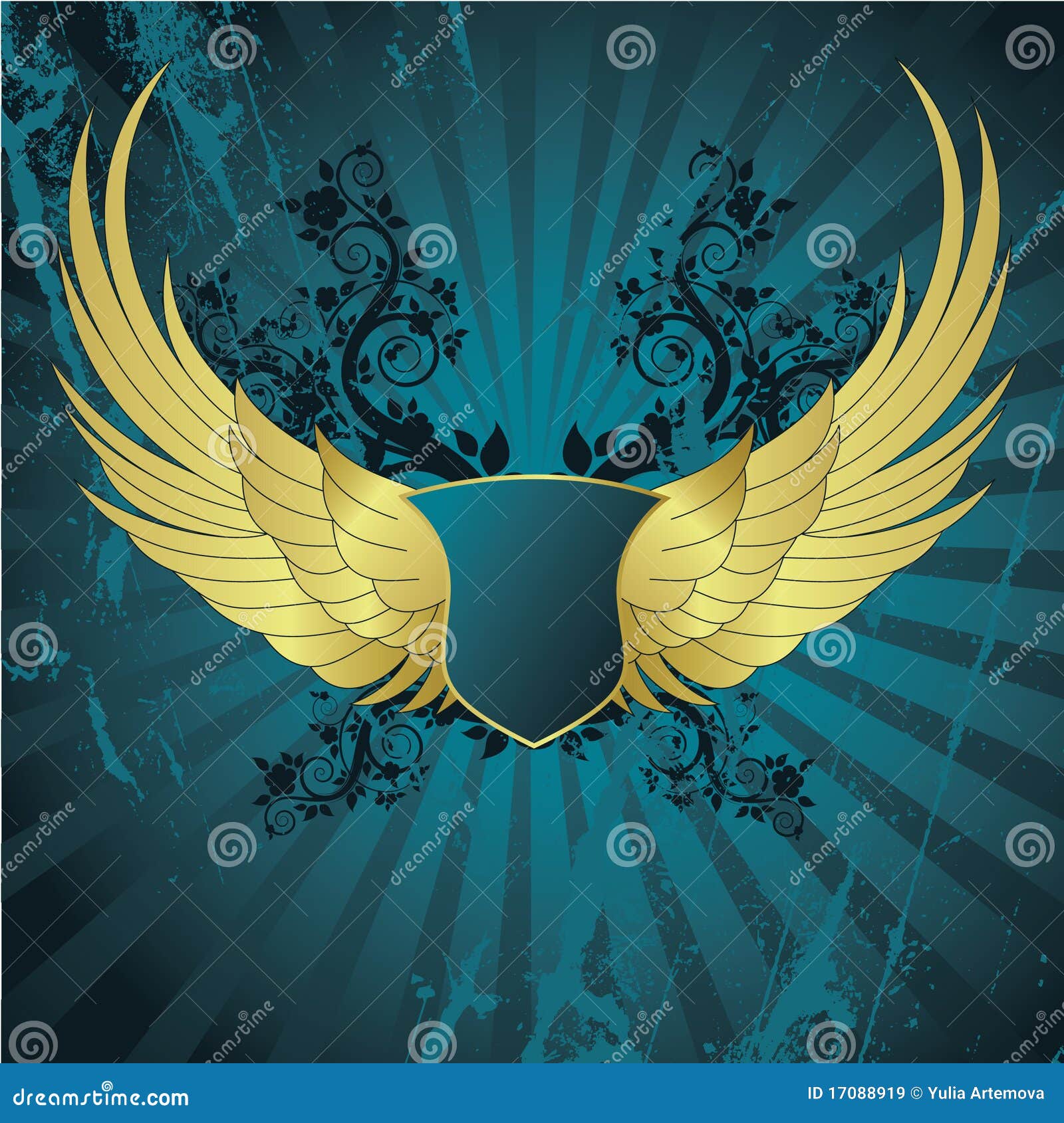 Banner with wings stock vector. Illustration of abstract 17088919