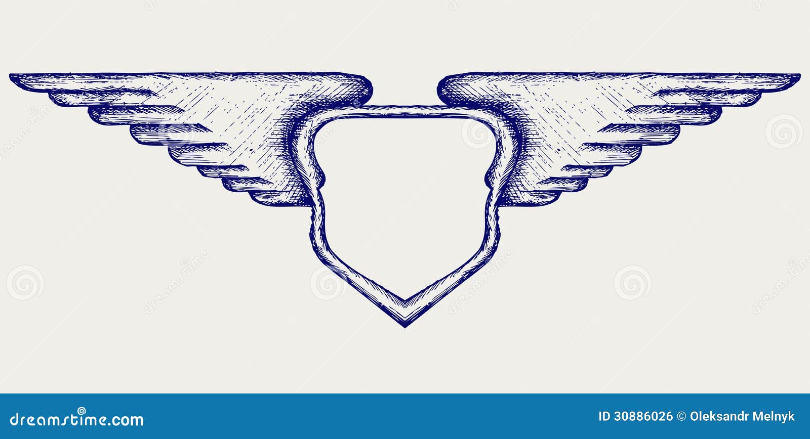 Banner with wings stock vector. Illustration of banner 30886026