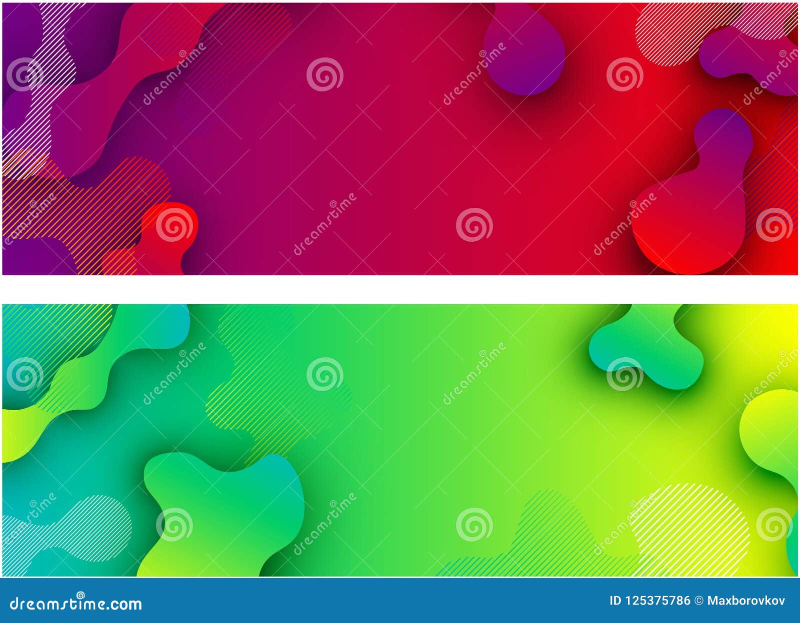 Banners with Abstract Colorful Pattern. Stock Vector Illustration of