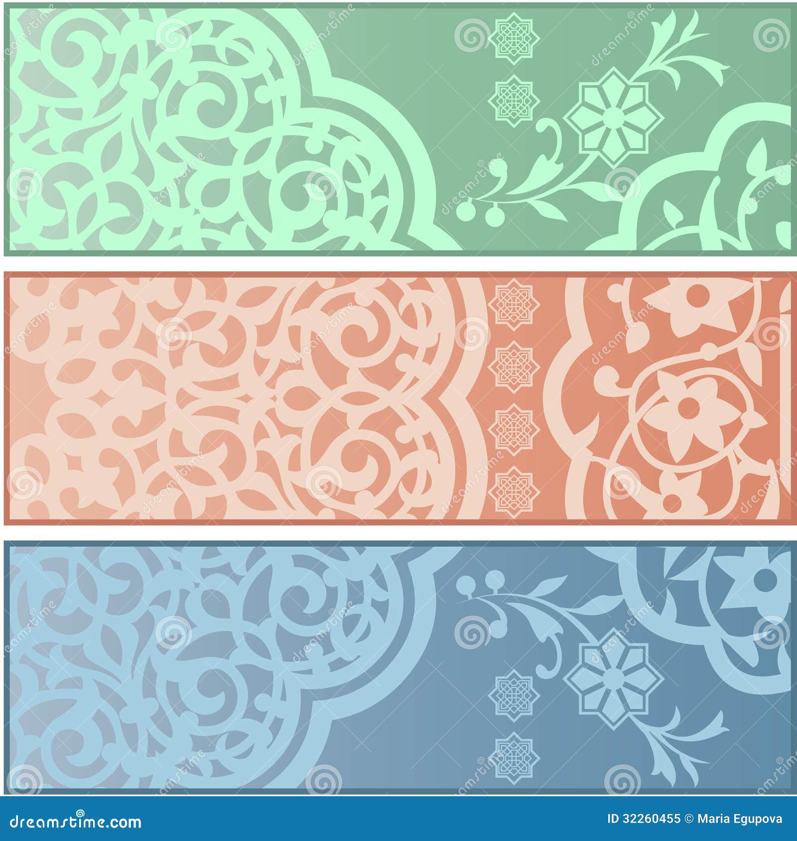 Banners With Islamic Ornaments Royalty Free Stock Photo - Image: 32260455