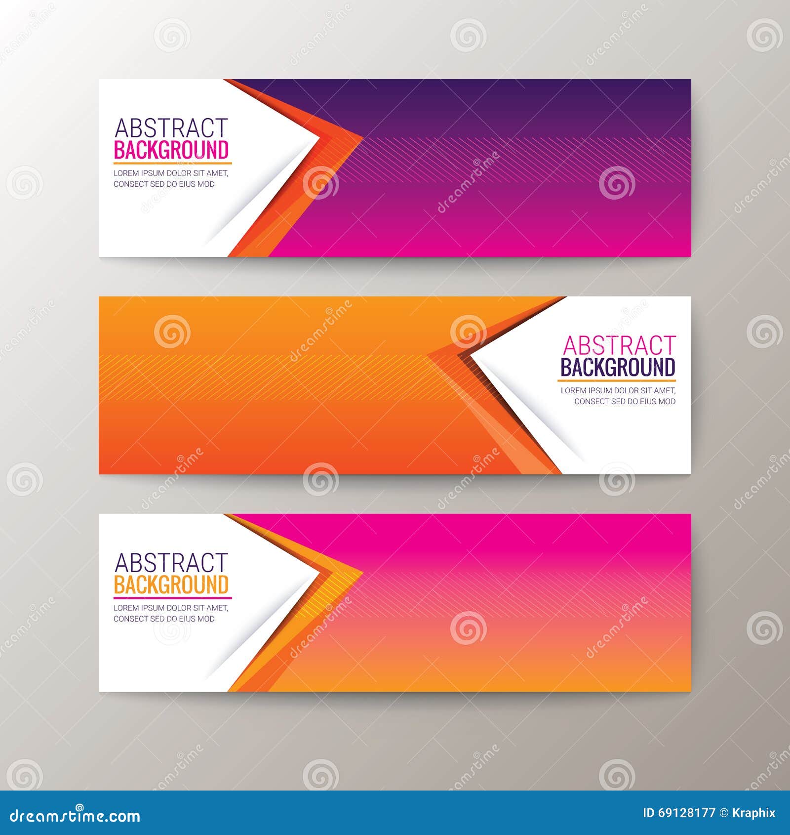 Banners Template with Abstract Triangle Shape Pattern Background Stock