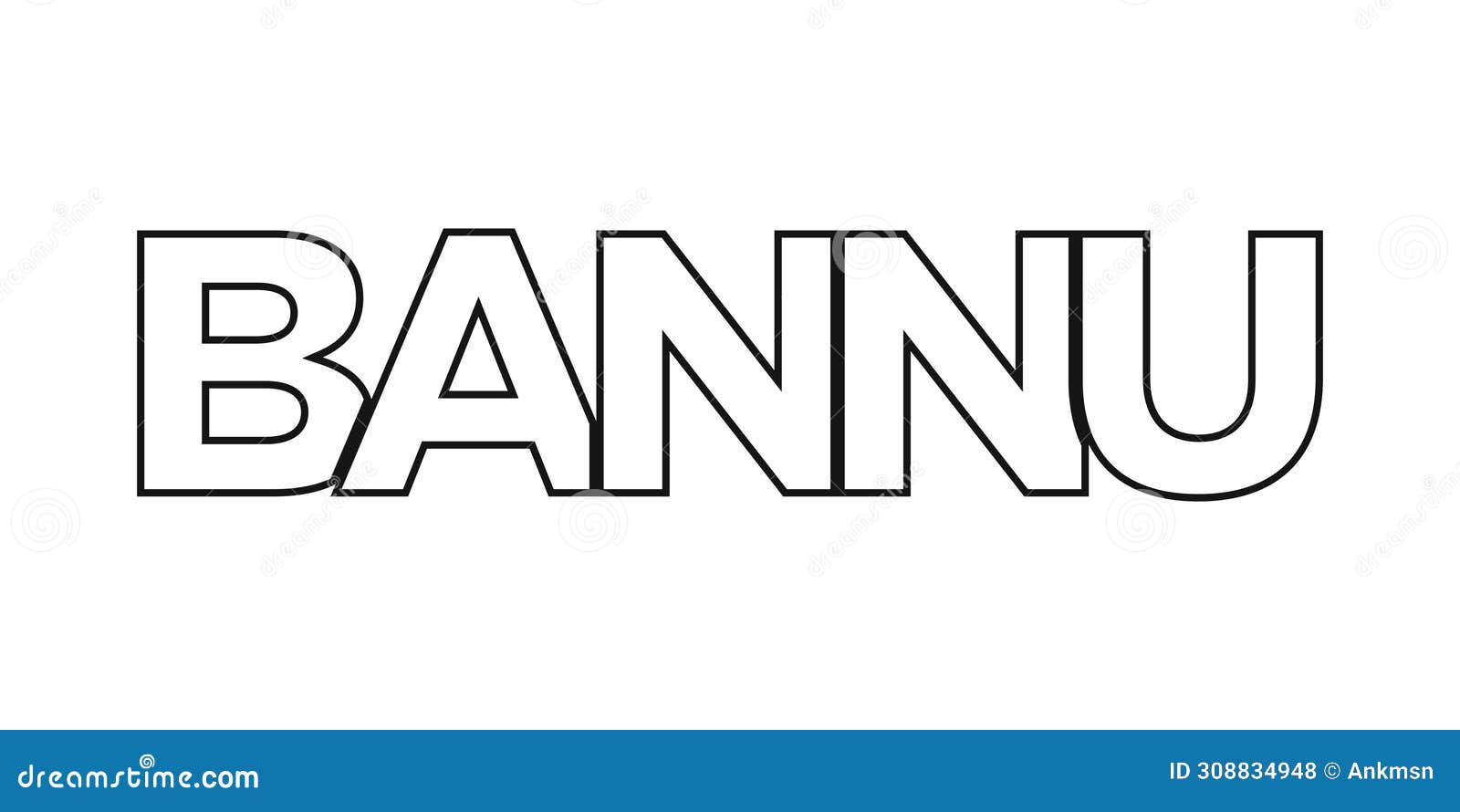 bannu in the pakistan emblem. the  features a geometric style,   with bold typography in a modern font.