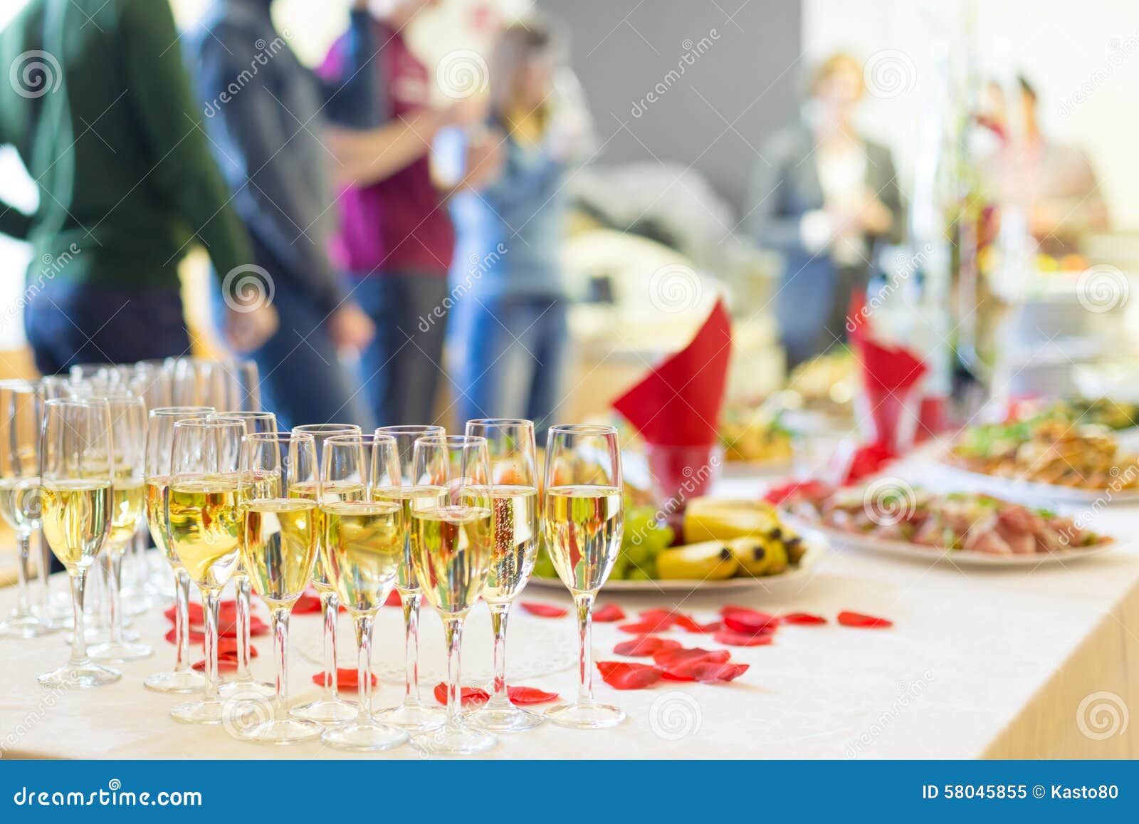 banquet event. champagne on table.