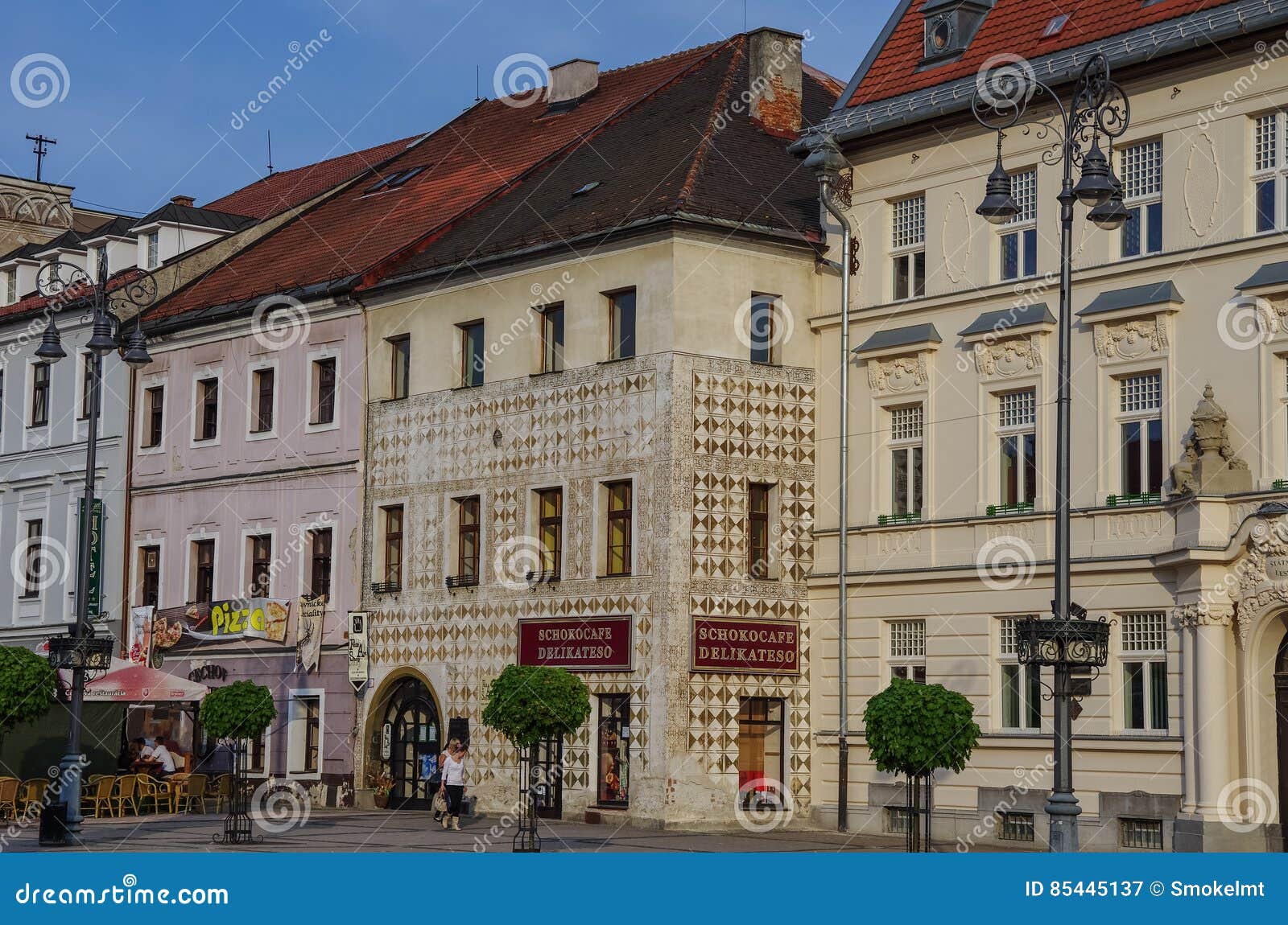 Banska Bystrica, Slovakia - May 10, 2013: Old Houses in Town Square ...