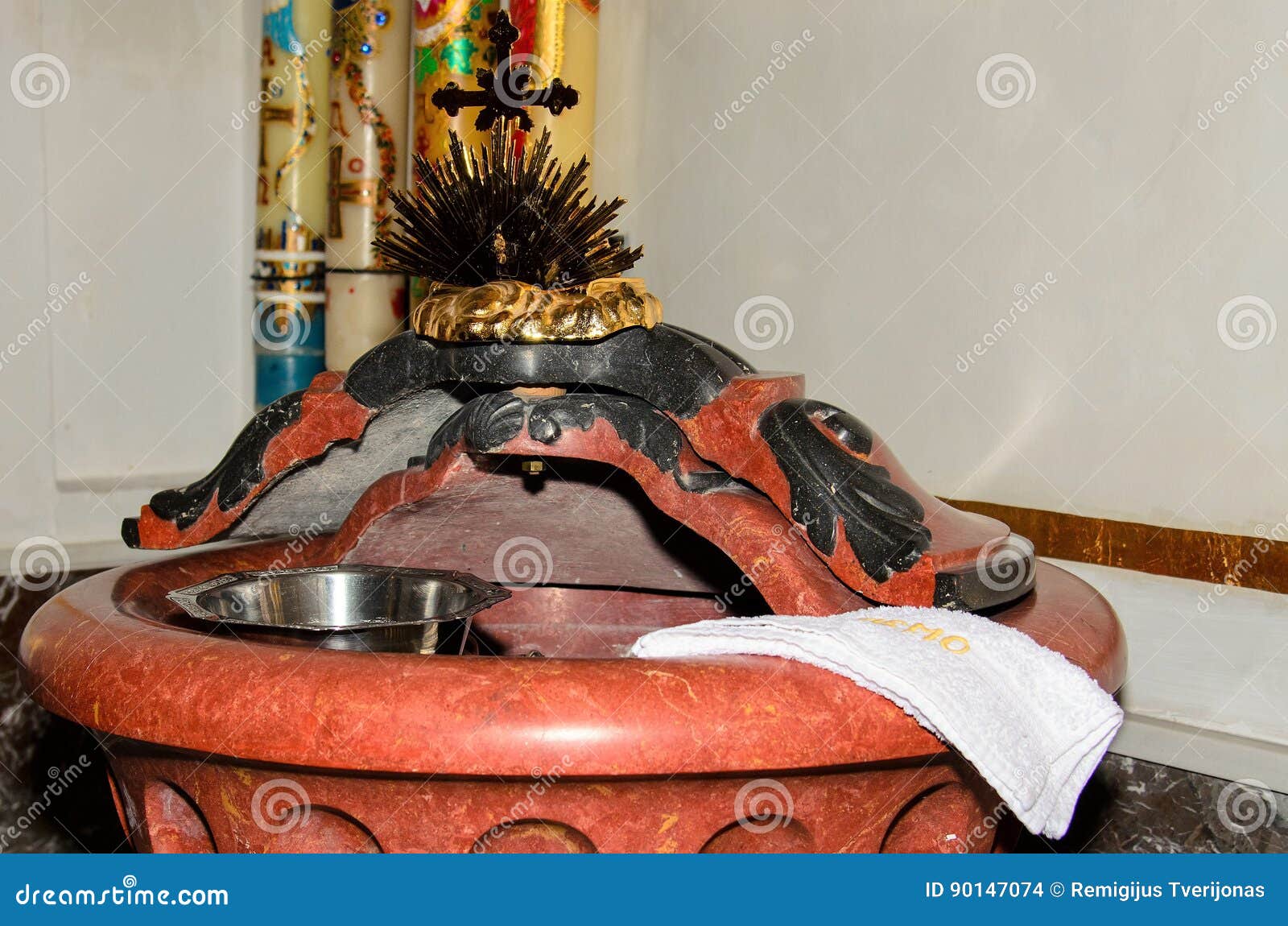 Baptismal Font in the Church Stock Photo Image of ceremony