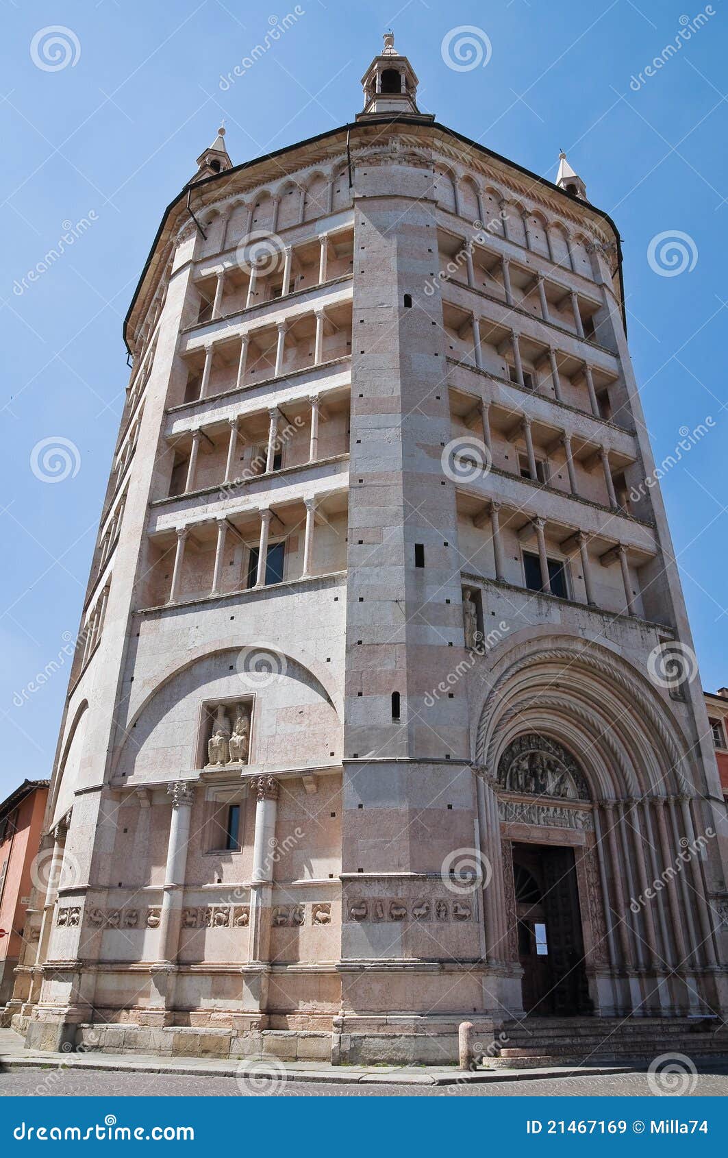 Baptistery. Parma. Emilia-Romagna. Italy. Stock Image - Image of