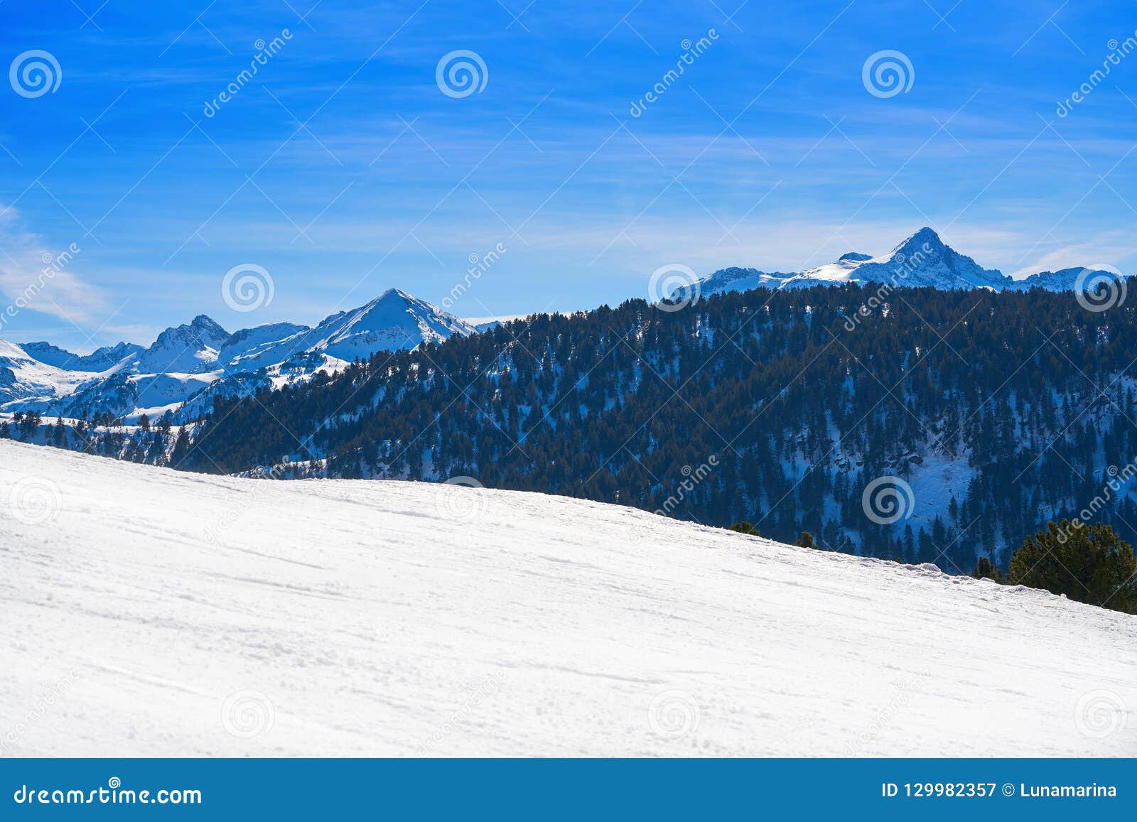 baqueira beret view of aneto peak lerida