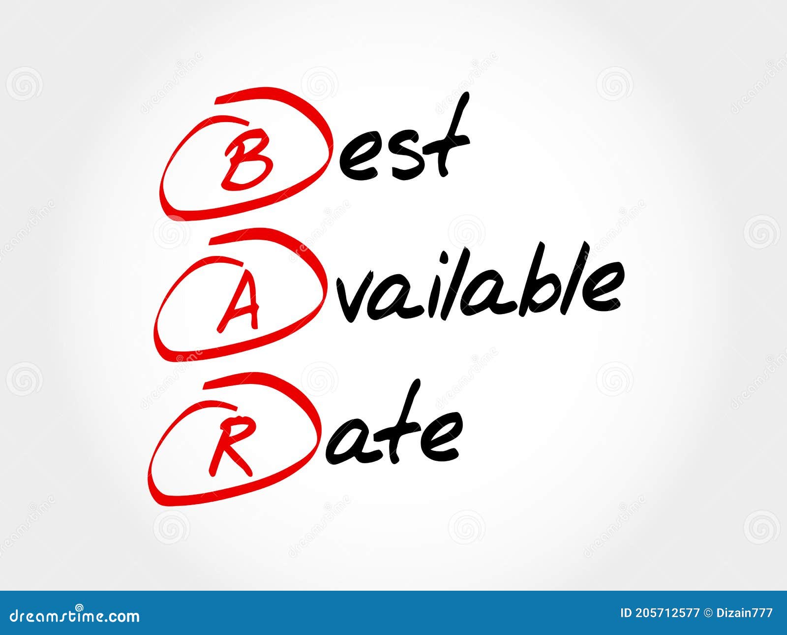 BAR Best Available Rate, Acronym Stock Illustration Illustration of