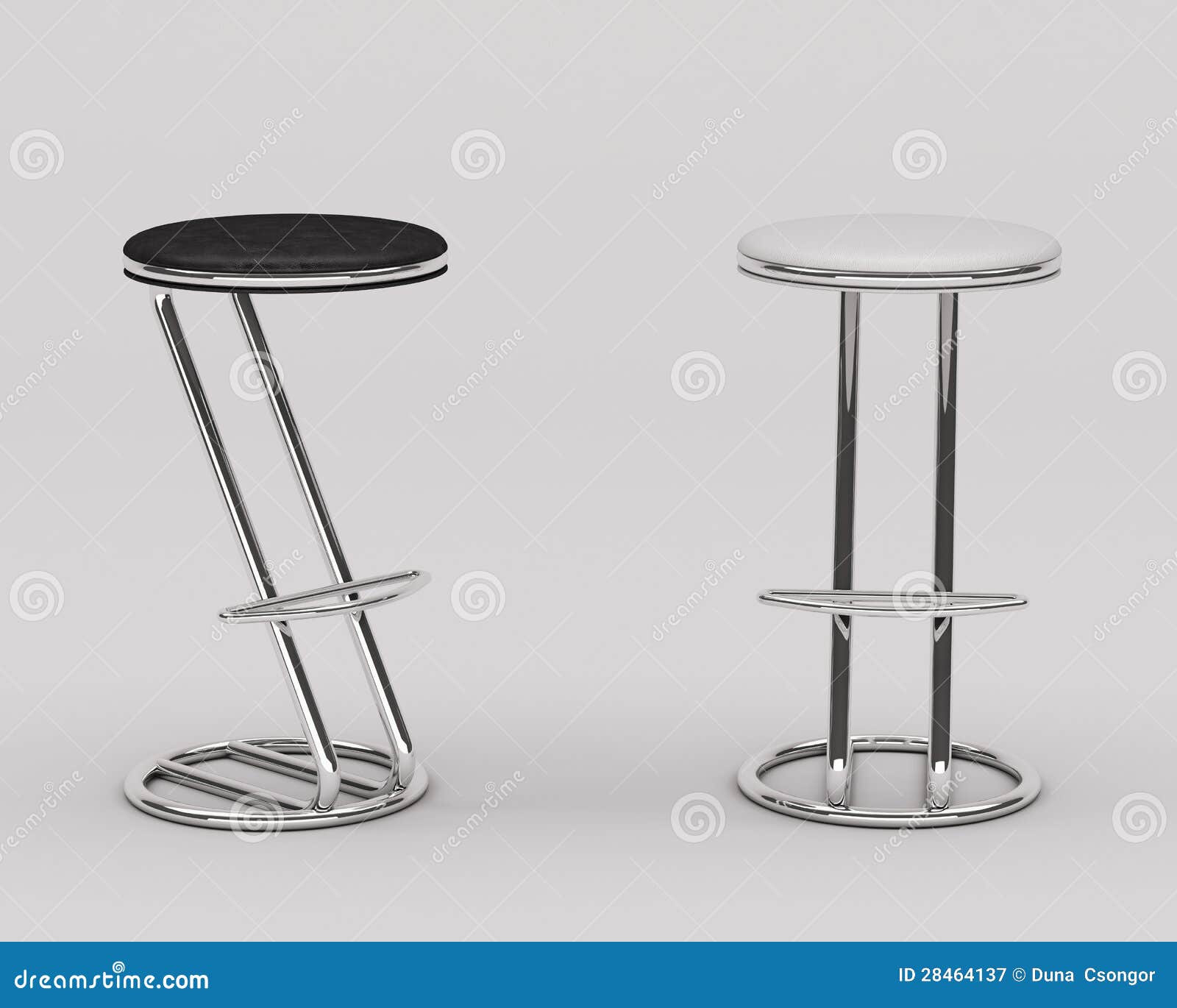 Bar Chair Blackwhite Leather Stock Illustration Illustration of