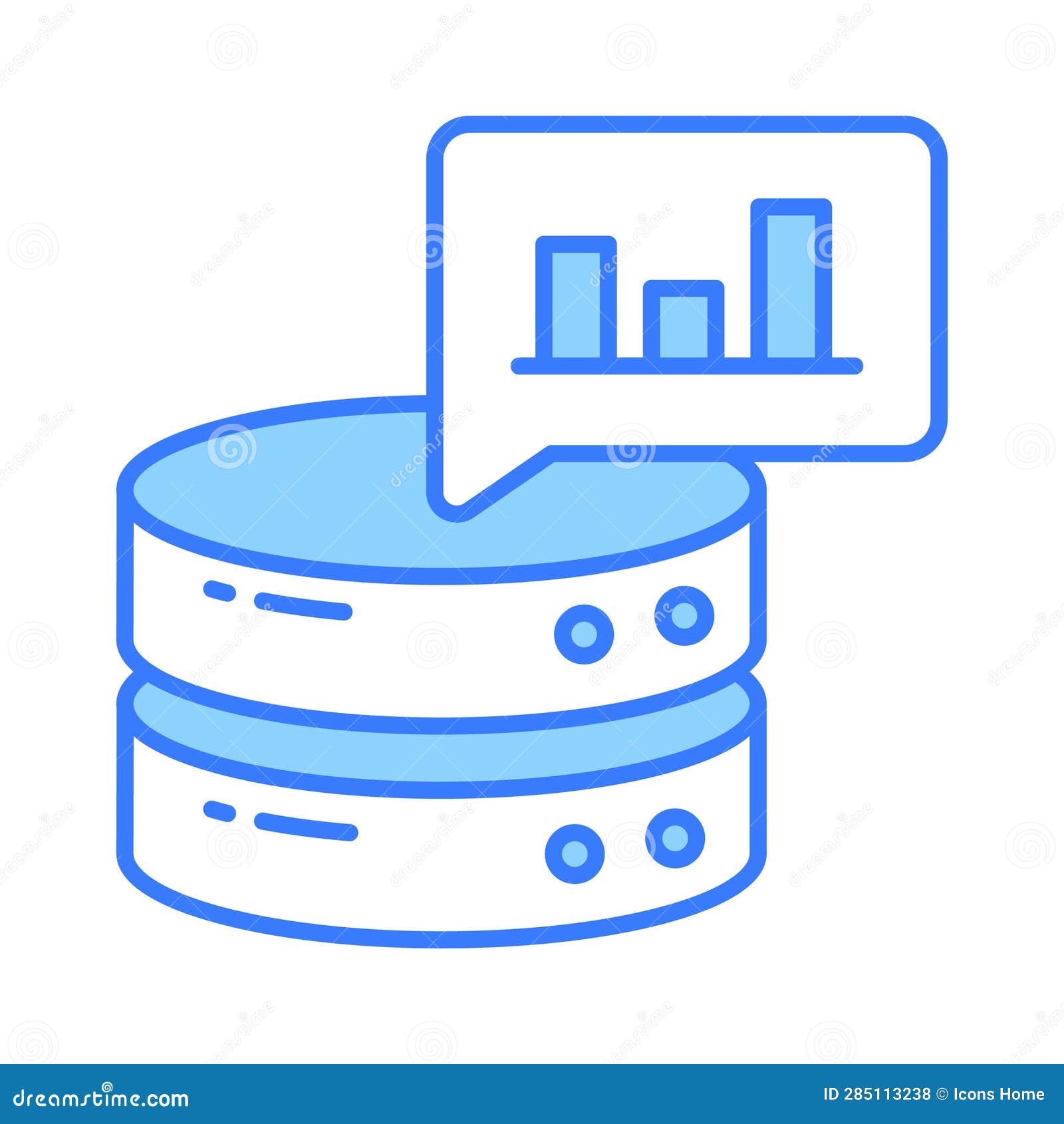 Bar Chart with Database Showing Concept Vector of Database Analysis ...