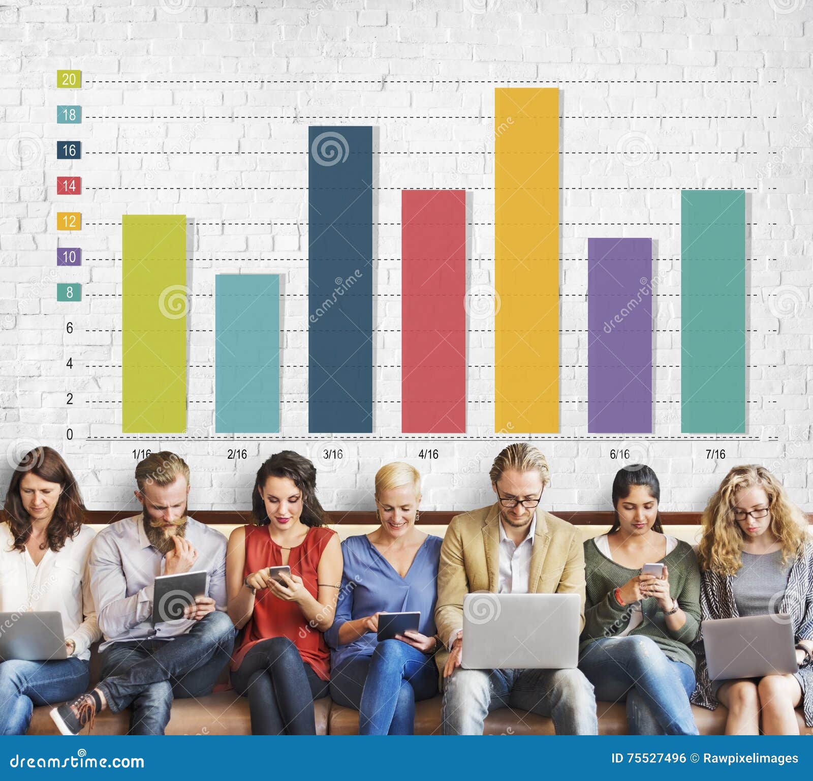 bar chart graph marketing profit improvement sales concept