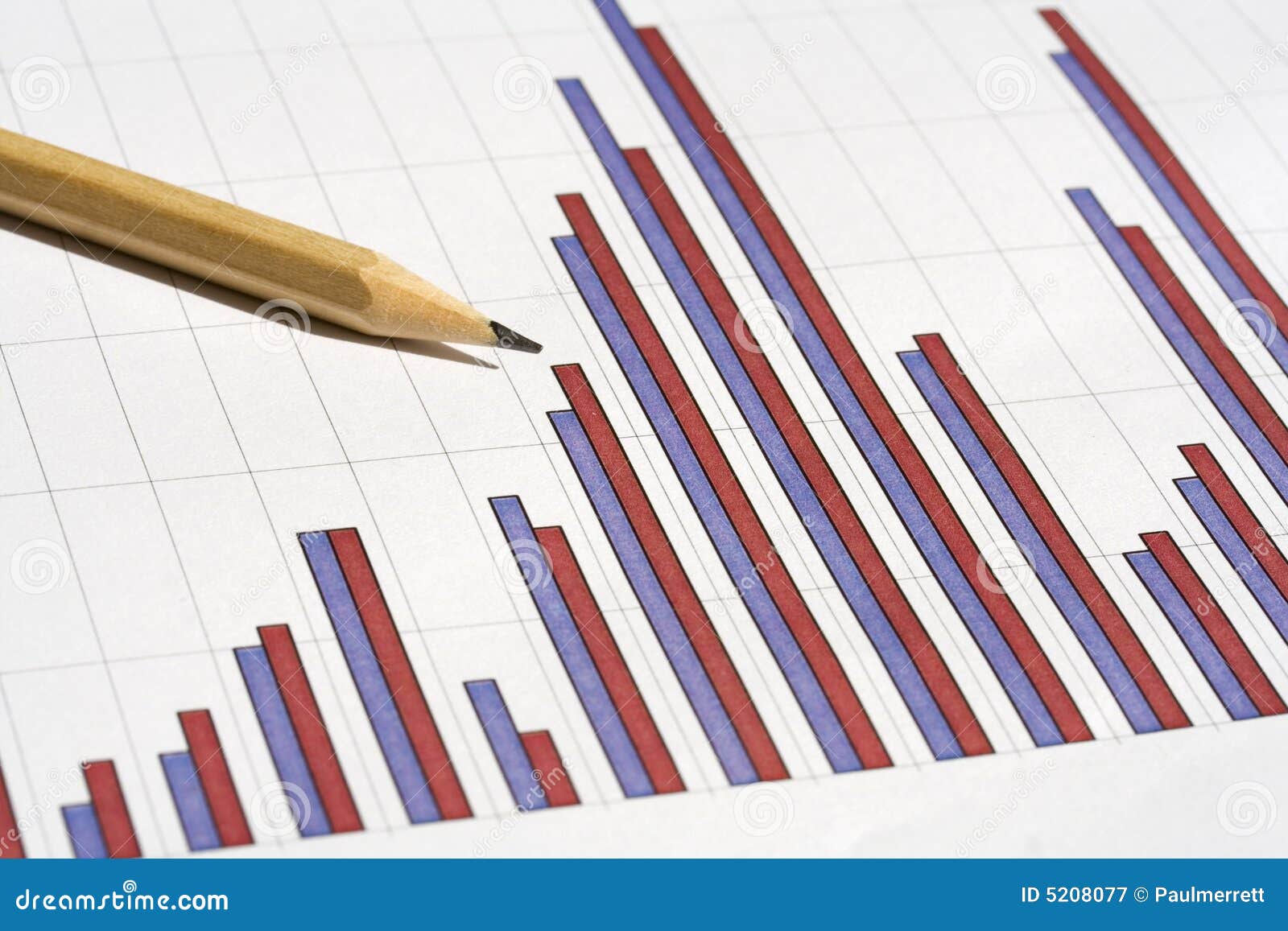 bar chart with pencil