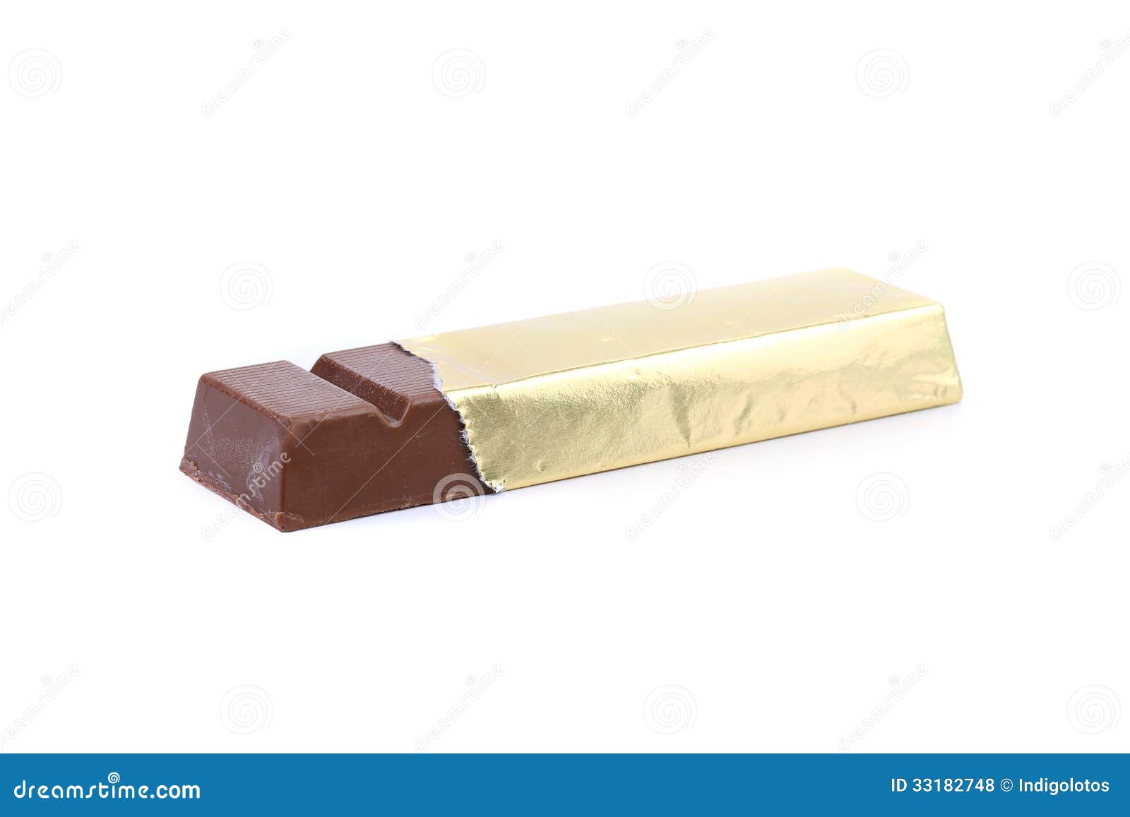 Bar of Chocolate in Gold Foil. Stock Photo Image of chopped
