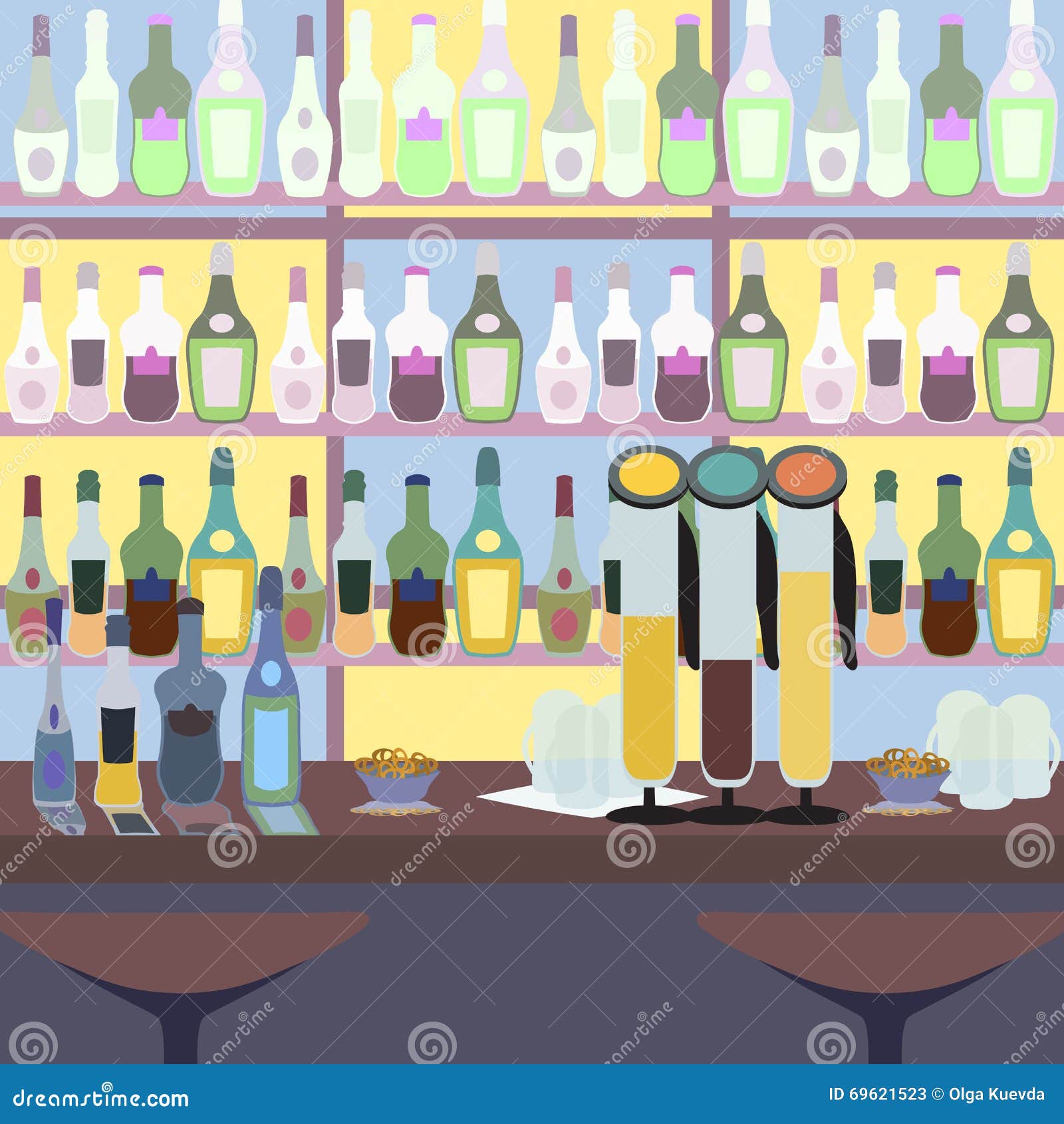 Bar Counter Vector Illustration Stock Vector Illustration of cocktail