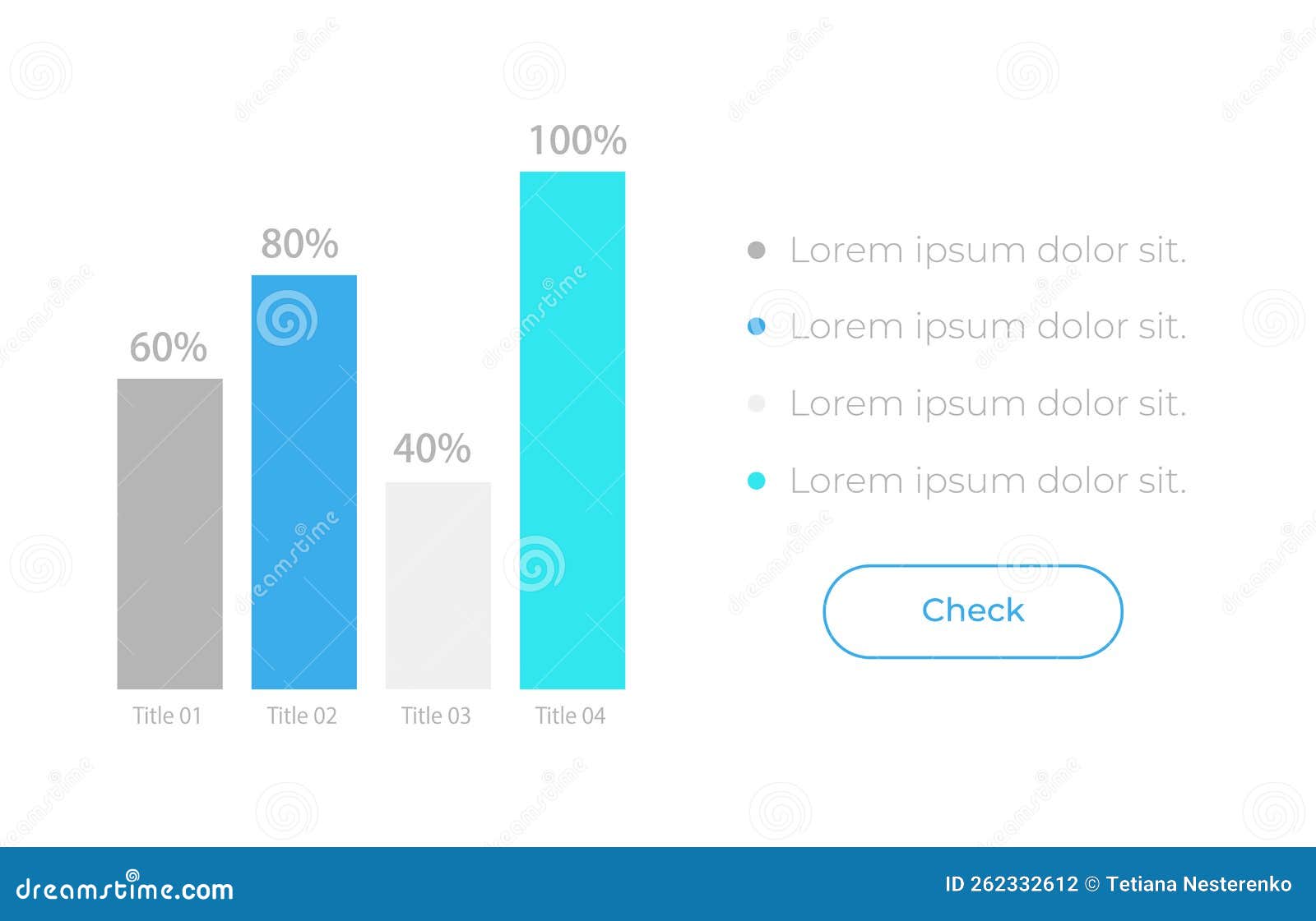Bar Diagram with Percentage UI Element Template Stock Vector ...
