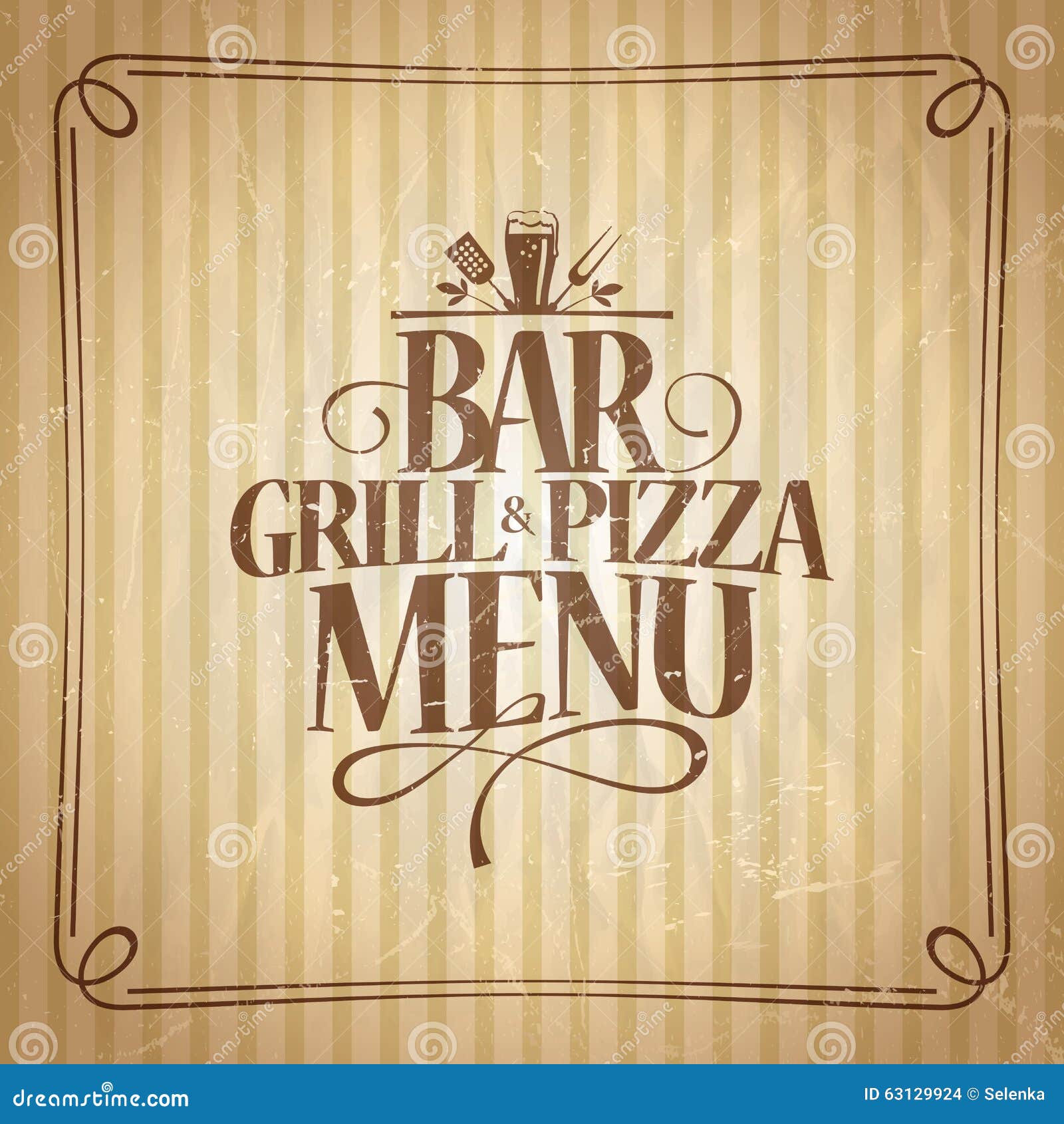 bar grill and pizza menu stock vector illustration of paper 63129924