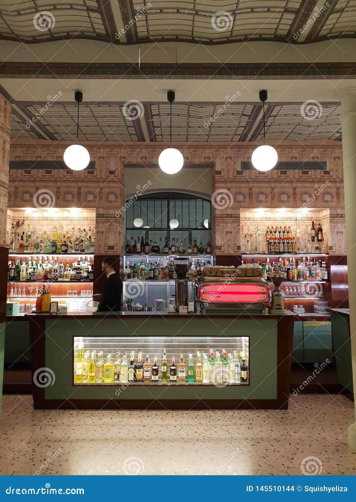 Bar Luce by Wes Anderson in Milano Amazing Design Pastel Colours  Architecture Fondazione Prada Milan Italia Italy Editorial Stock Image -  Image of luce, colours: 145510144