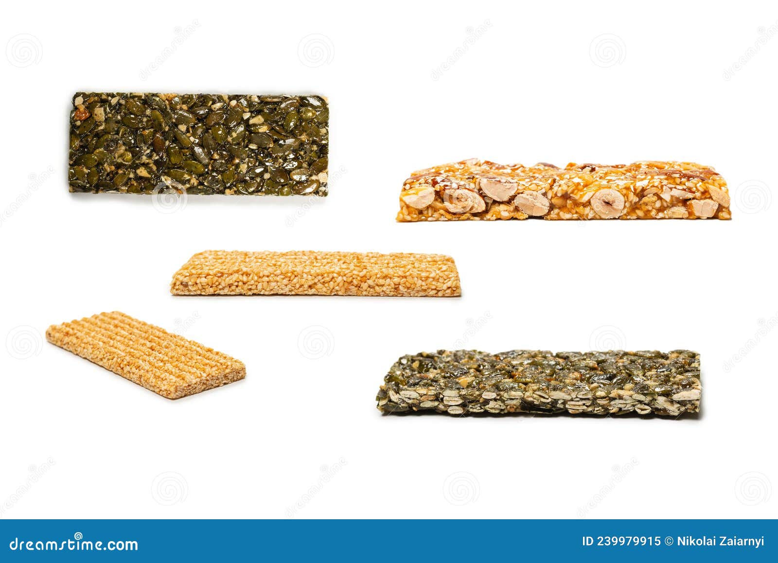Bar with Nuts Isolated on a White Background Stock Image Image of