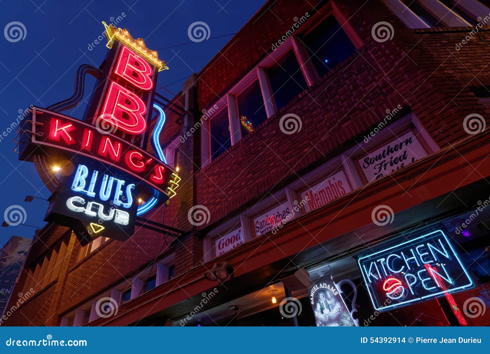 Bar and Restaurants on Beale Street Editorial Stock Image - Image of