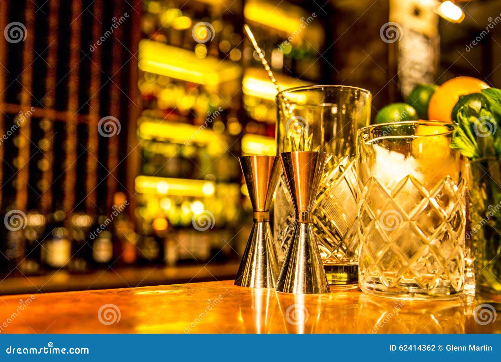 bar scene ready for a cocktail