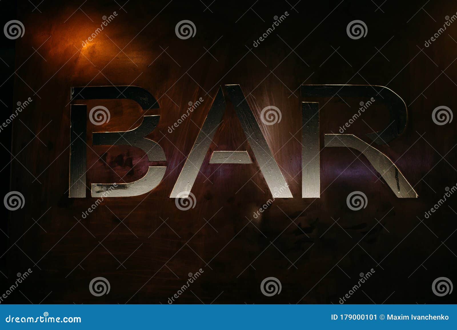 Bar Sign on a Dark Background Stock Image Image of light, sign 179000101
