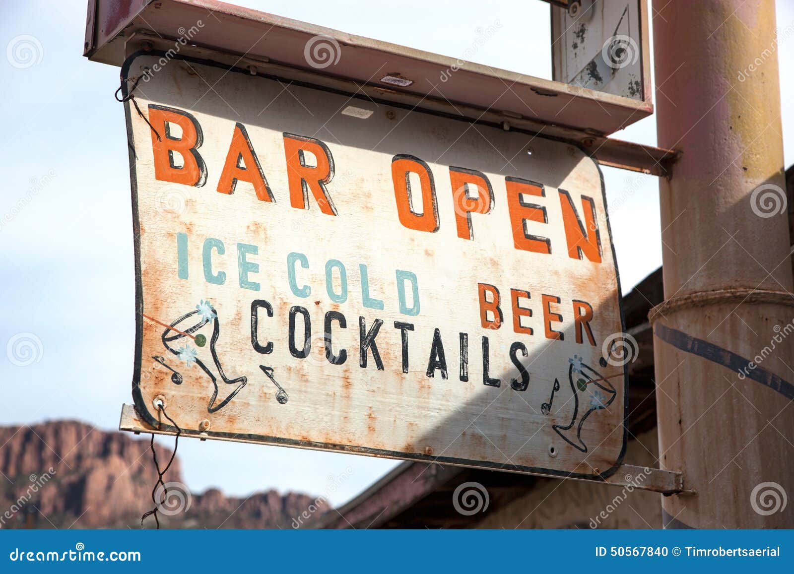 Bar Sign stock photo. Image of outdoors, vintage, signage 50567840