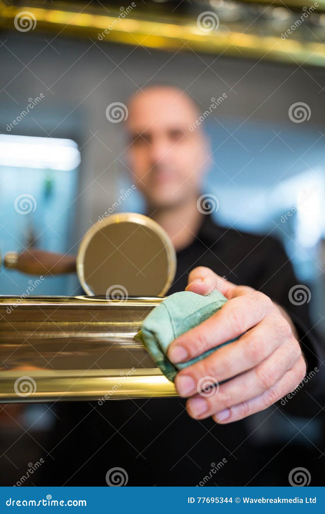 Bar Tender Cleaning Beer Pump Stock Photo Image of shiny, cleaning 77695344