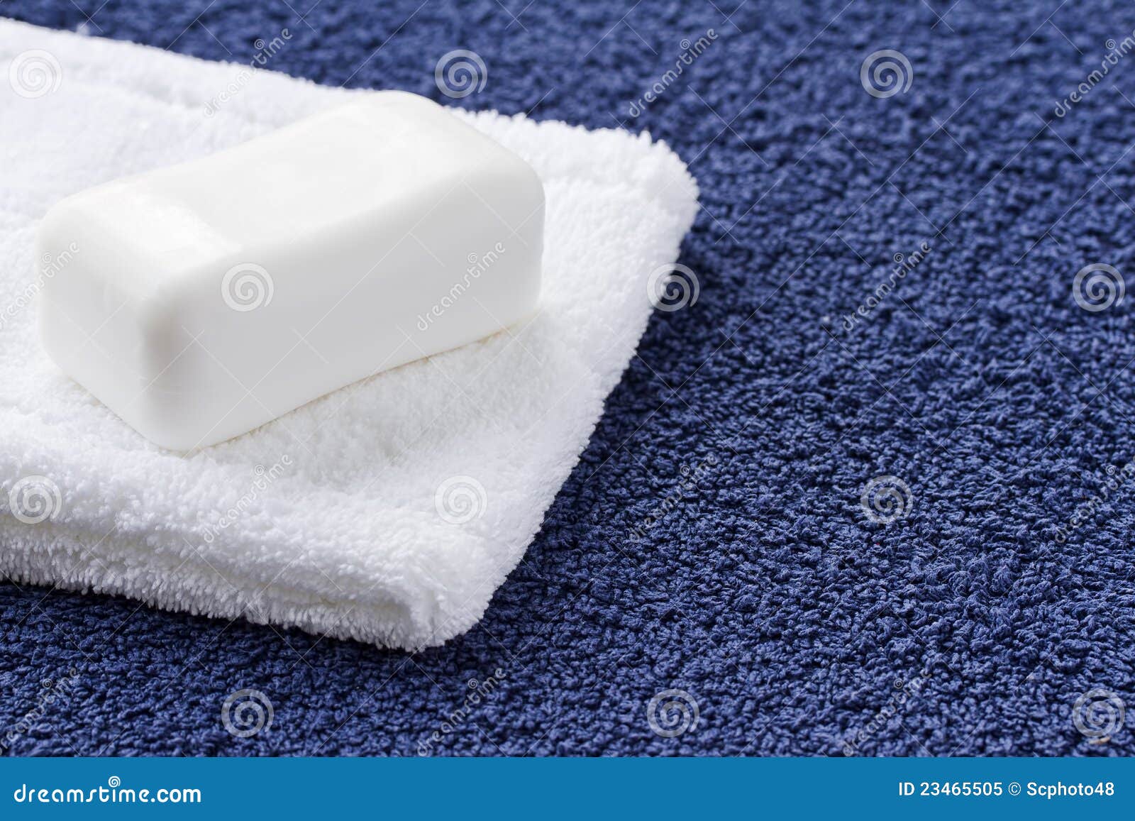 Bar of White Soap and Washcloth Stock Image Image of luxury