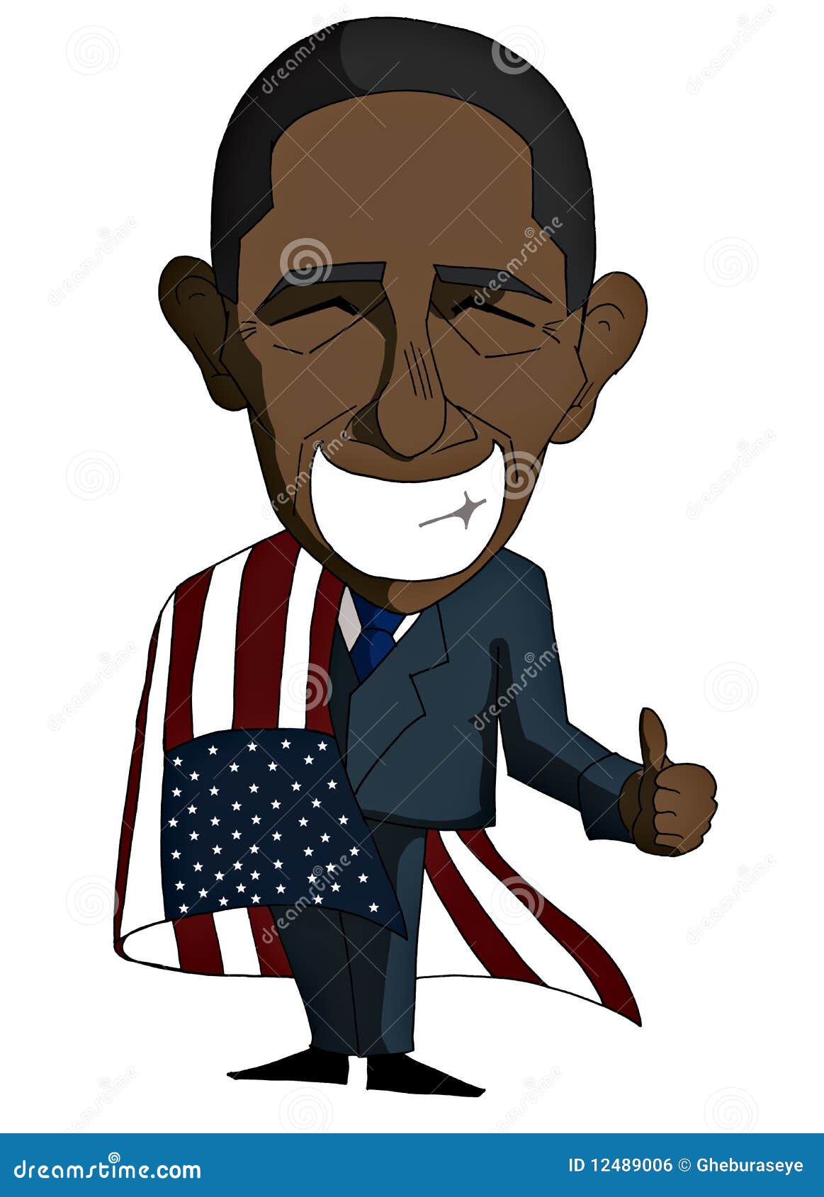 Smiling Barack Obama in a Cartoon Version Editorial Photo - Illustration of  obama, blue: 12489006