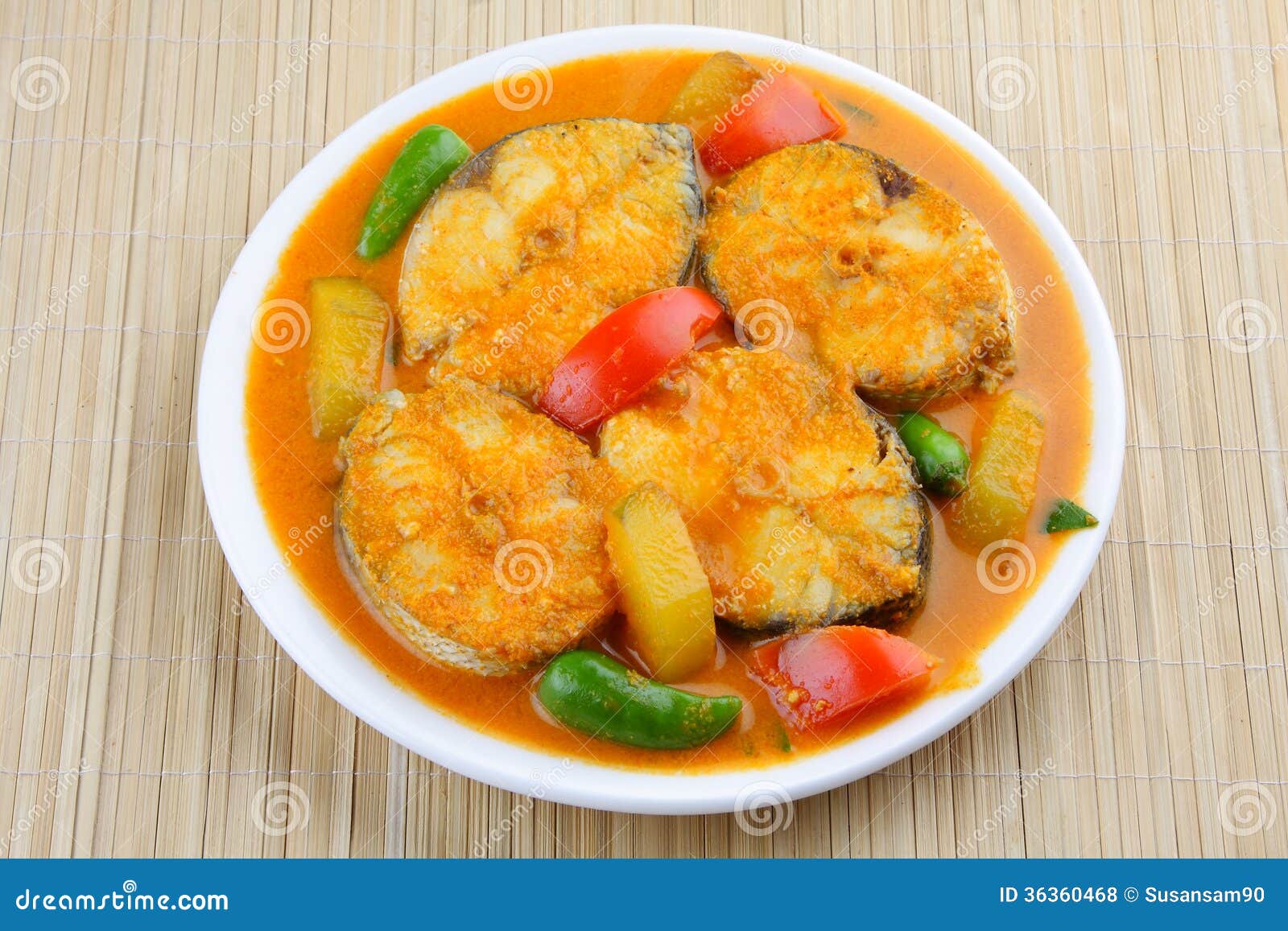 Baracuda Fish Curry Asian Style. Stock Photo Image of gambooge, asia