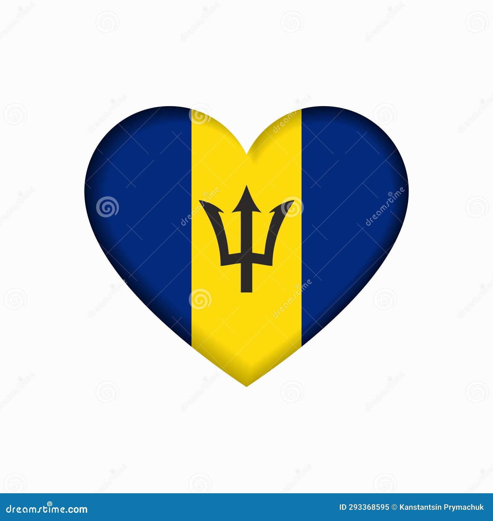 Barbados Flag Heartshaped Sign. Vector Illustration. Stock