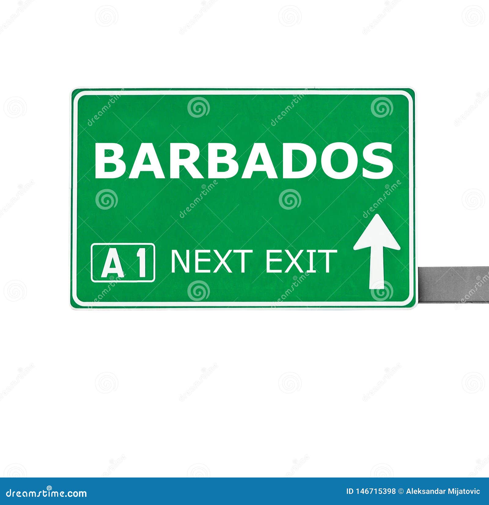 BARBADOS Road Sign Isolated on White Stock Photo Image of pointing