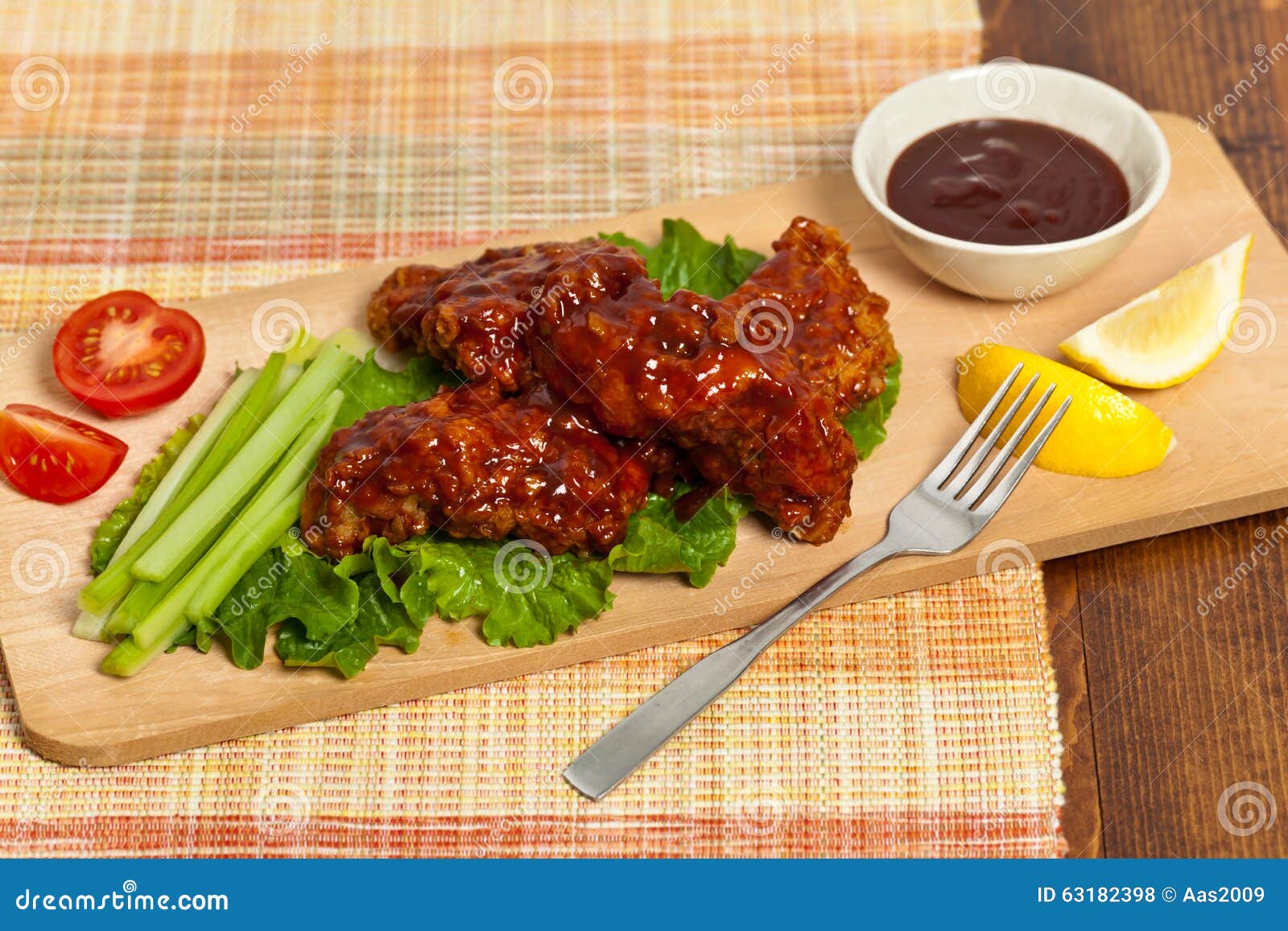 Barbecue Buffalo Chicken stock photo. Image of delicious 63182398