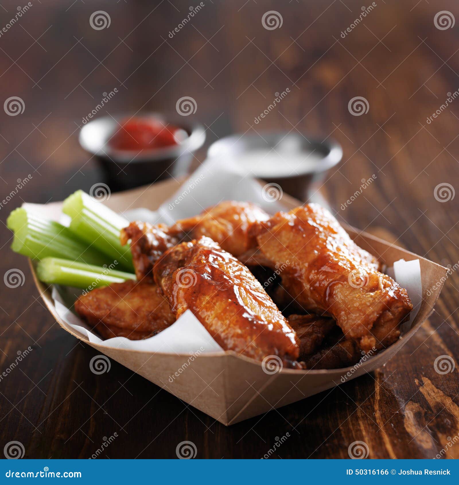 Barbecue Buffalo Chicken Wings in Container Stock Photo Image of