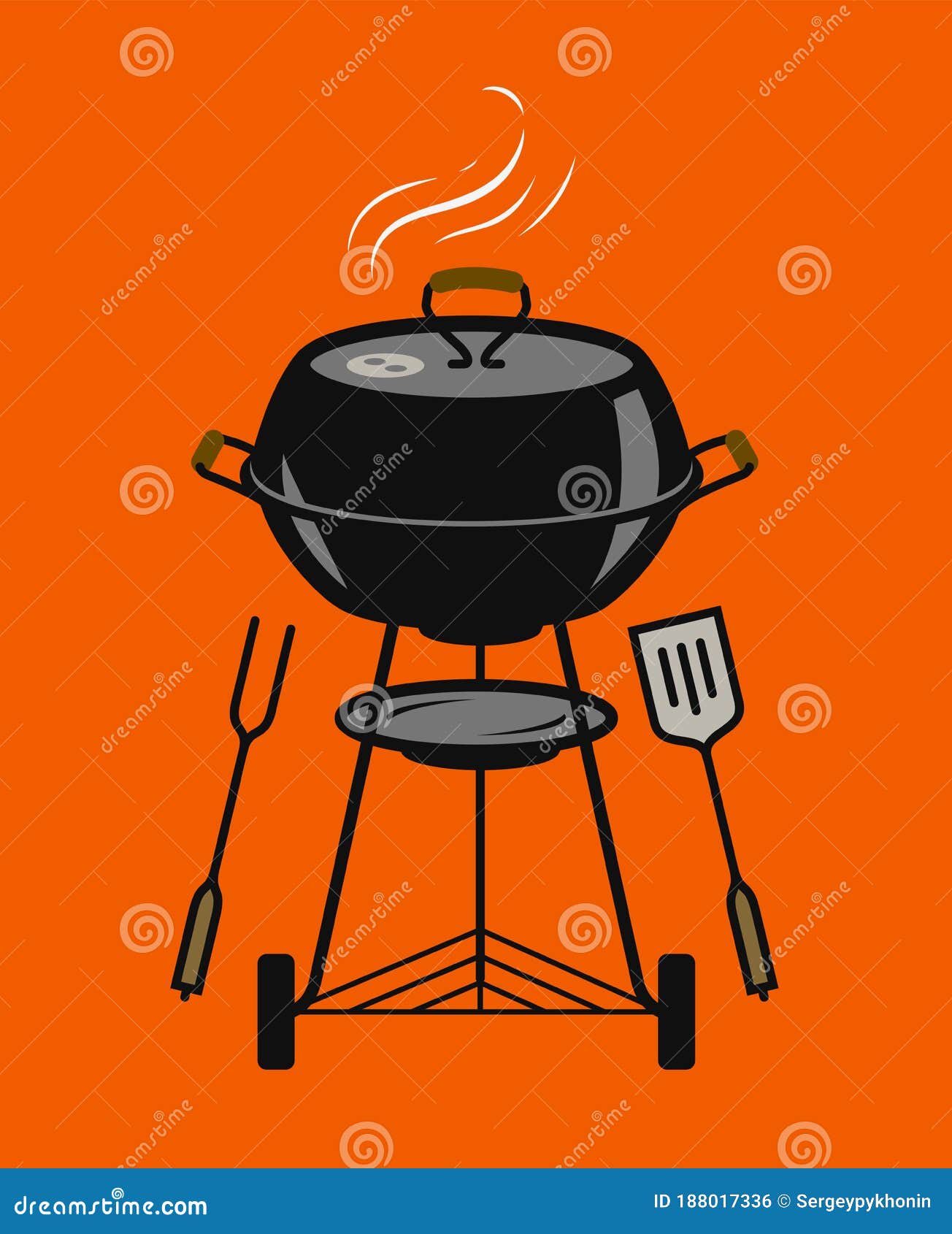 barbecue grill, cookout. bbq, brazier  