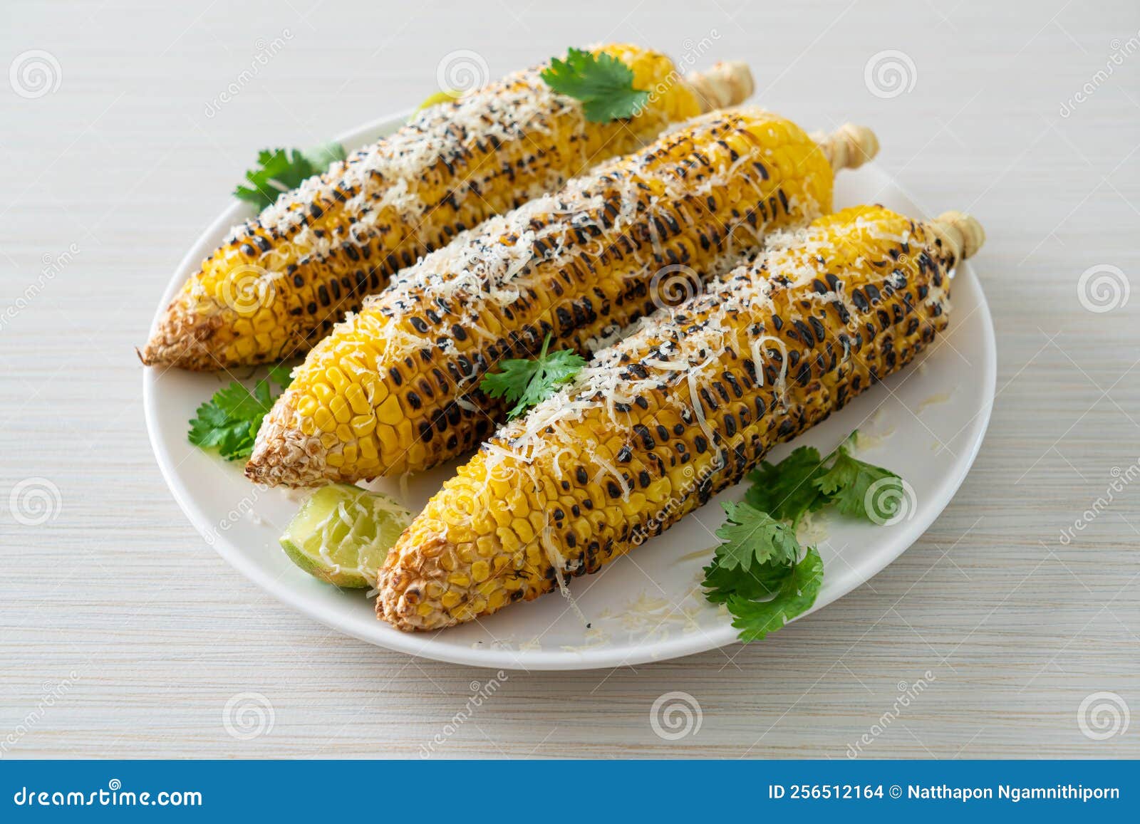 Barbecue and Grilled Corn with Cheese and Lime Stock Photo Image of salt, maize 256512164