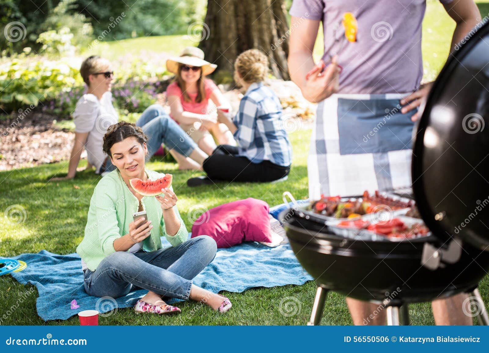 Barbecue in the park stock photo. Image of discuss, relaxation 56550506
