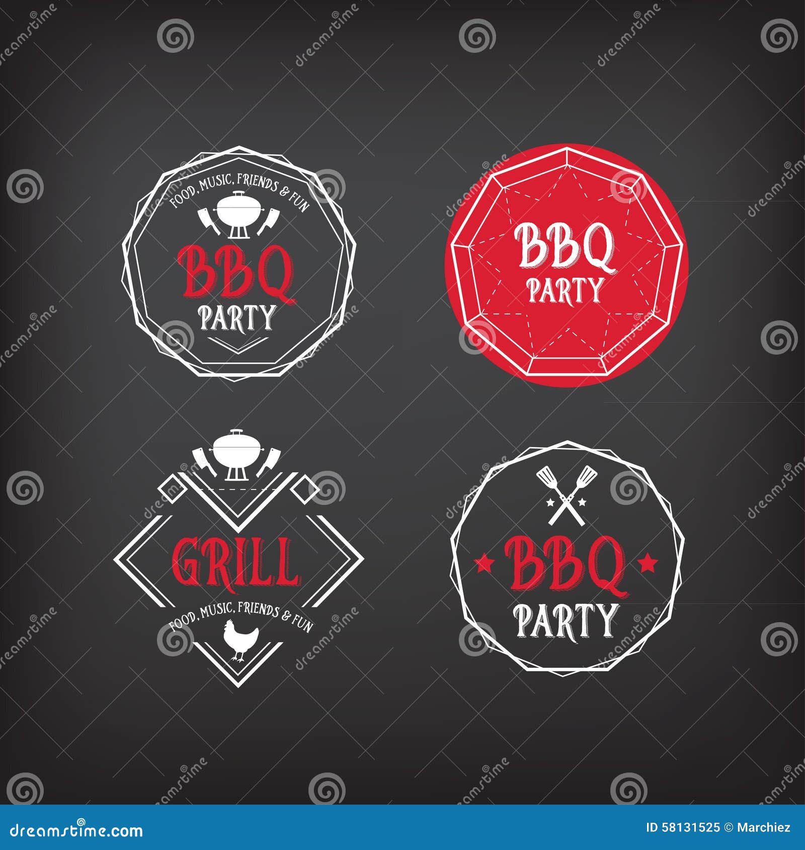 Barbecue Party BBQ Template Menu Design Set. Stock Vector - Illustration of  pattern, party: 56382383