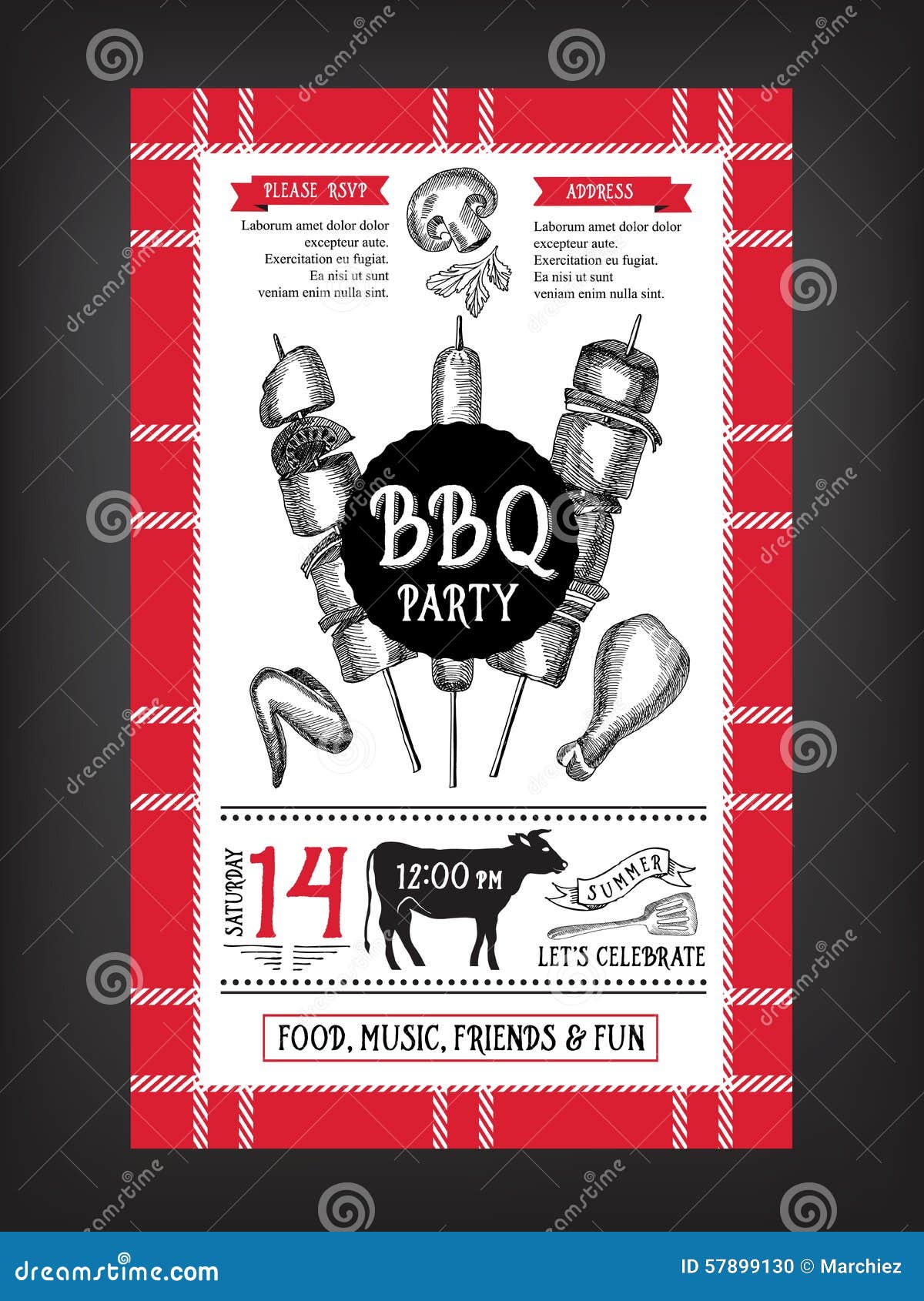 barbecue party invitation bbq template menu design food flyer