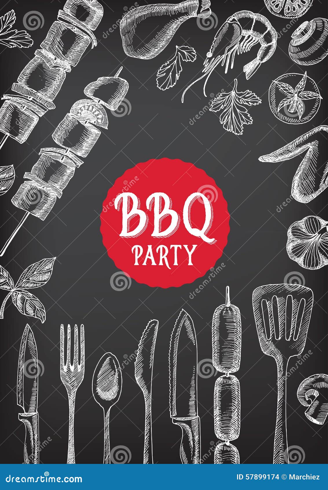 Barbecue Party BBQ Template Menu Design Set. Stock Vector - Illustration of  pattern, party: 56382383