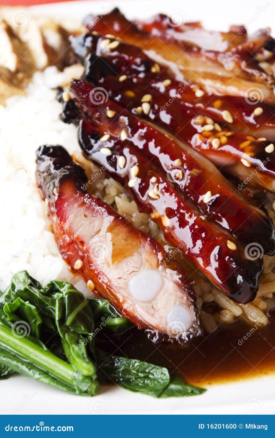 Barbecue pork ribs rice stock photo. Image of hong, sauce 16201600